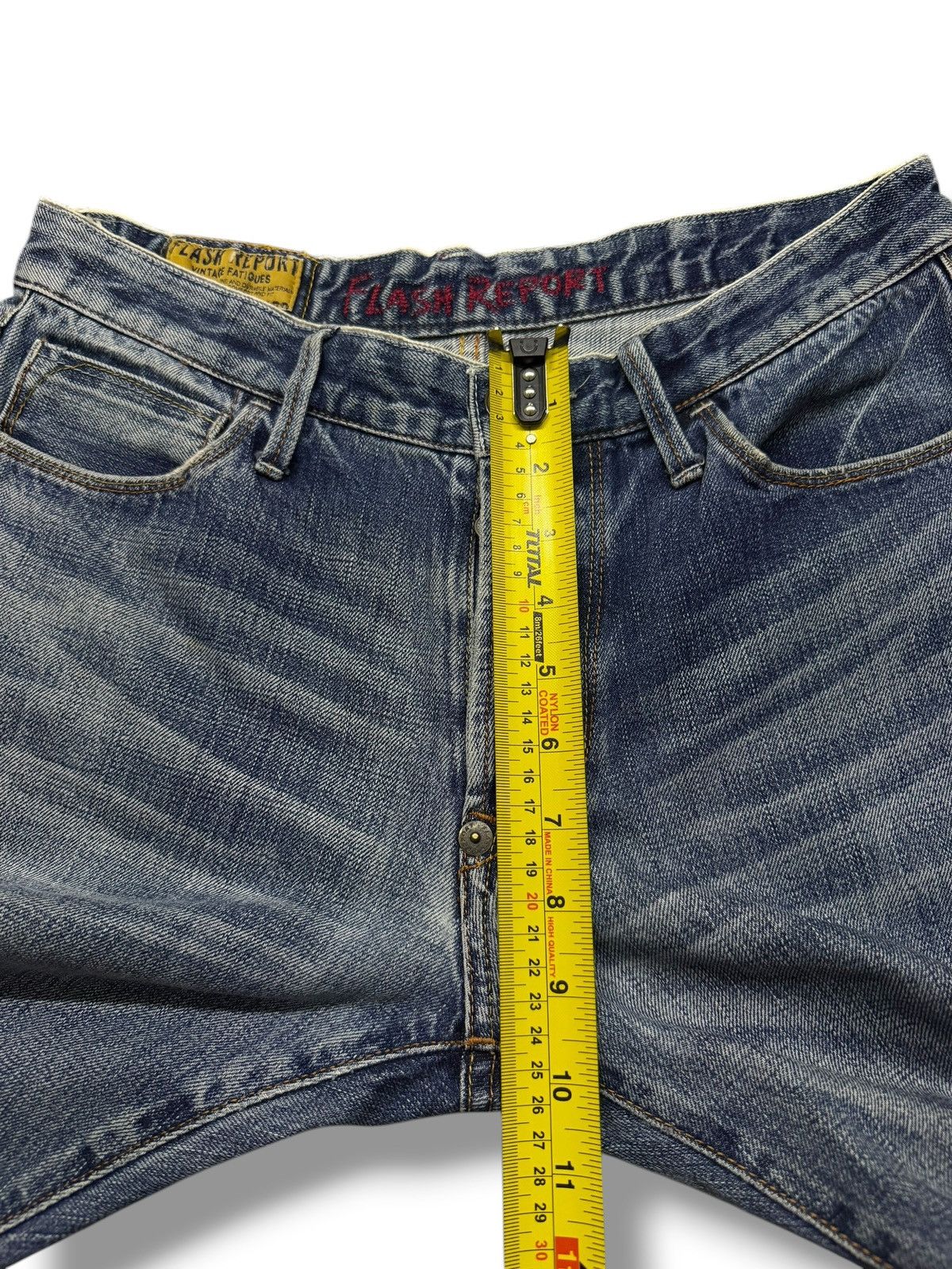 Japanese Brand Vintage Flash Report Selvedge Denim Jeans | Vintage Fade W31 Size US 31 - 18 Thumbnail