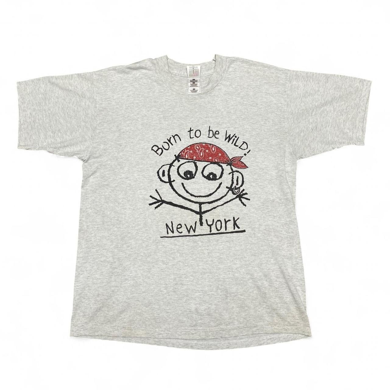 Other Born to be wild New York funny graphic grey T-shirt Size US L / EU 52-54 / 3 - 2 Thumbnail