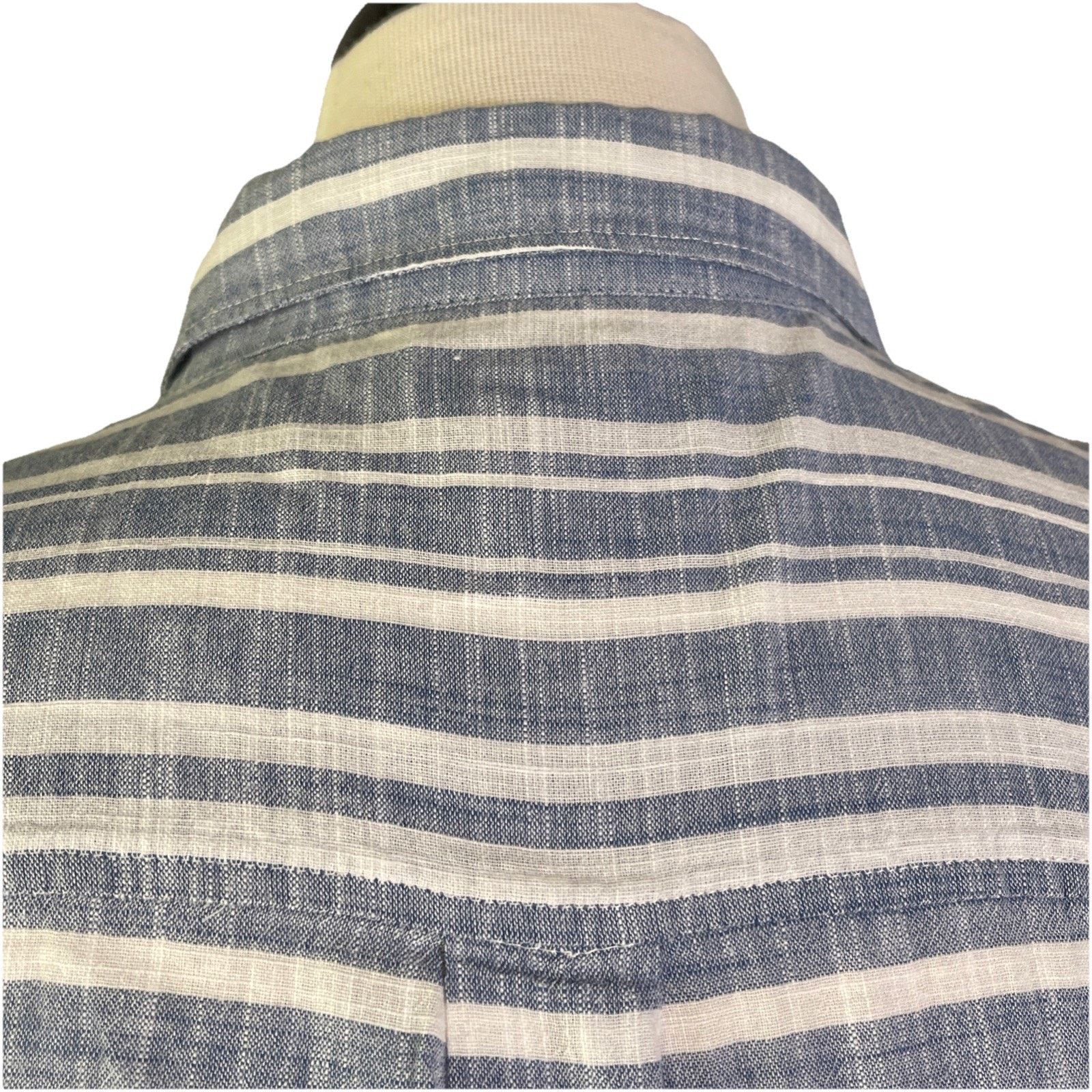 J.Crew J. Crew Blue & White Stripe L/S Button Down Shirt Size M Size M / US 6-8 / IT 42-44 - 5 Thumbnail