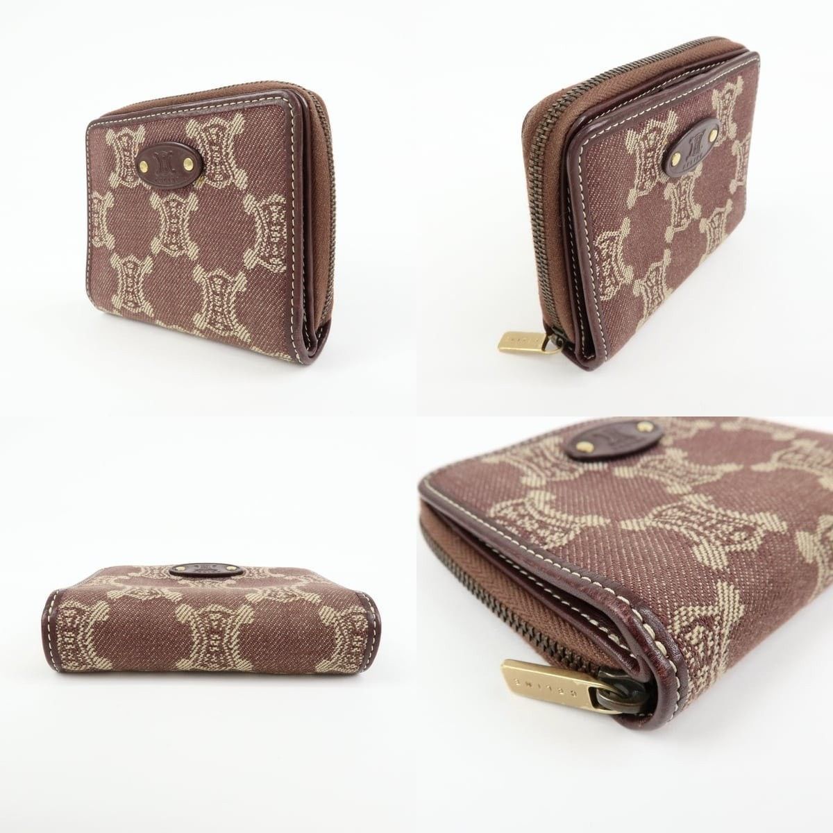 Celine Celine Macadam Denim Wallet Burgundy Size ONE SIZE - 3 Thumbnail