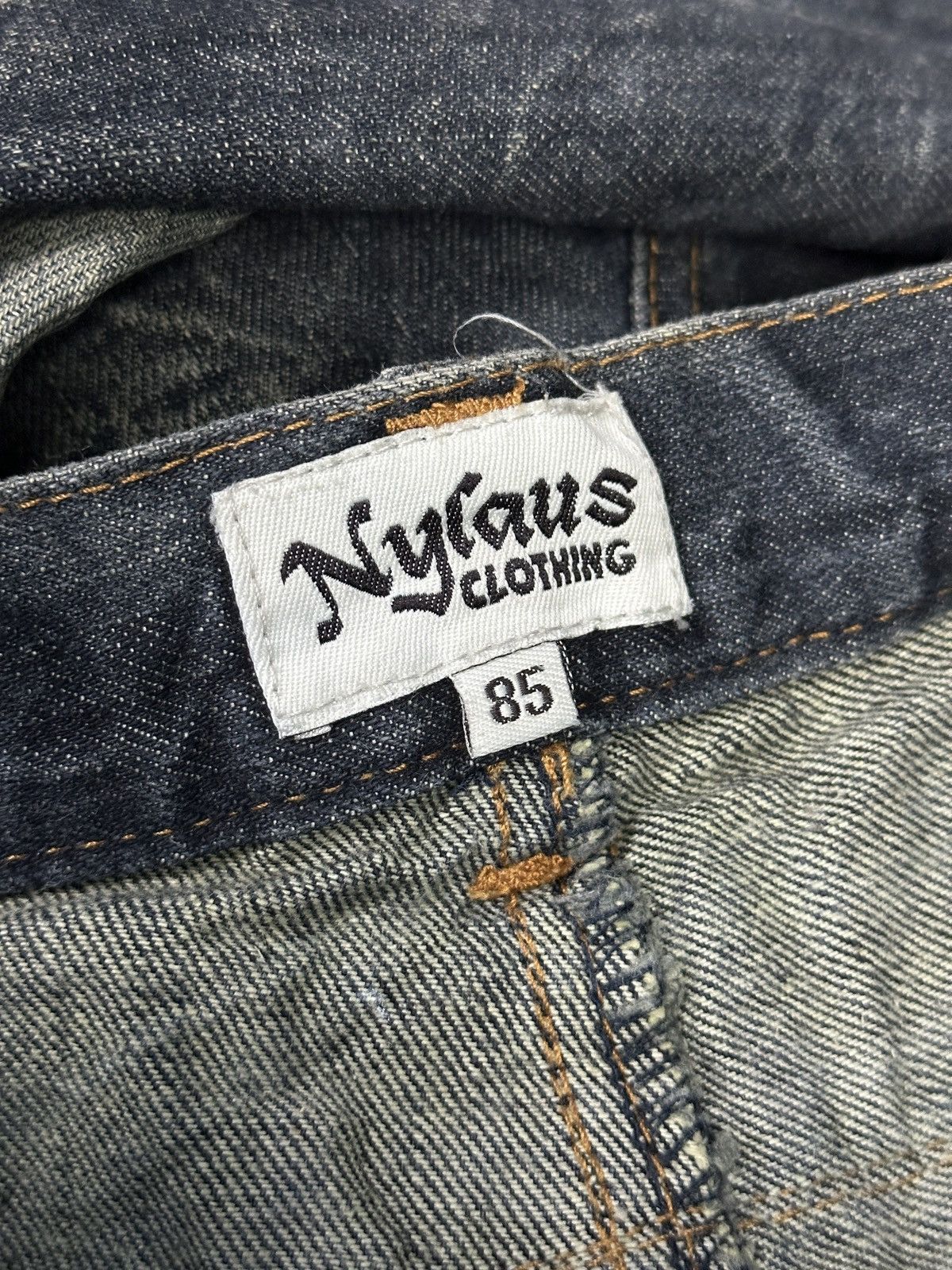 Japanese Brand Double Waist 💥 Nylaus Clothing Bootcut Blue Washed 🎌 Size US 34 / EU 50 - 6 Thumbnail