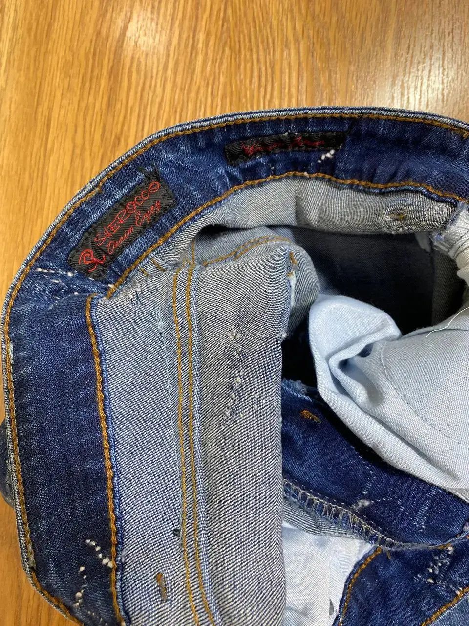 Japanese Brand Dirty Distressed Jeans Patchwork Painted Flared Baggy Size US 32 / EU 48 - 2 Thumbnail