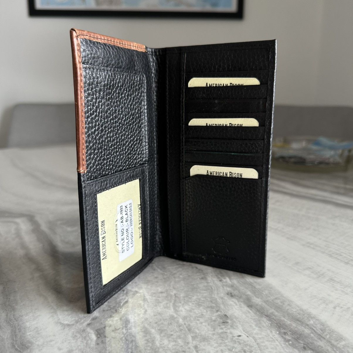 Other American Bison Black Brown Rodeo Bifold Leather Wallet Size ONE SIZE - 4 Thumbnail