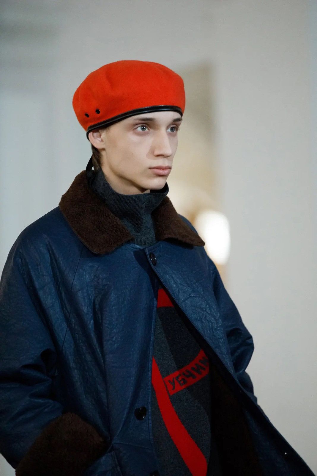 Gosha Rubchinskiy Gosha Rubchinskiy F/W 2017 Green Military Beret Size ONE SIZE - 7 Thumbnail