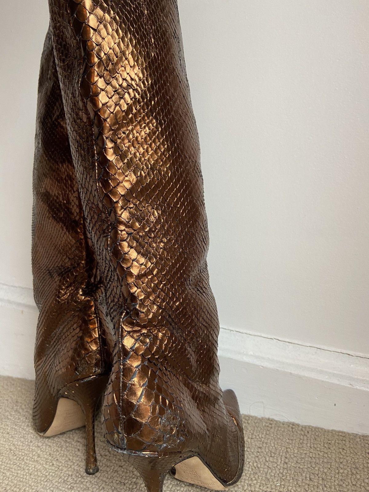 Jimmy Choo Jimmy Choo Mavis Python Metallic Boots Size US 8 / IT 38 - 14 Thumbnail