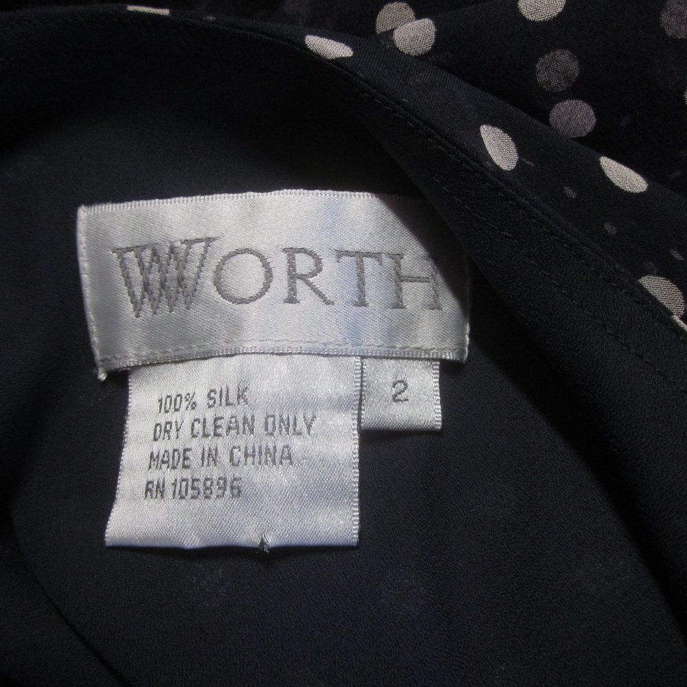 Good Worth & Co. Worth Y2K Blue Silk Tiered Polka Dot A-Line Skirt Size 2 Size 26" / US 2 / IT 38 - 2 Thumbnail
