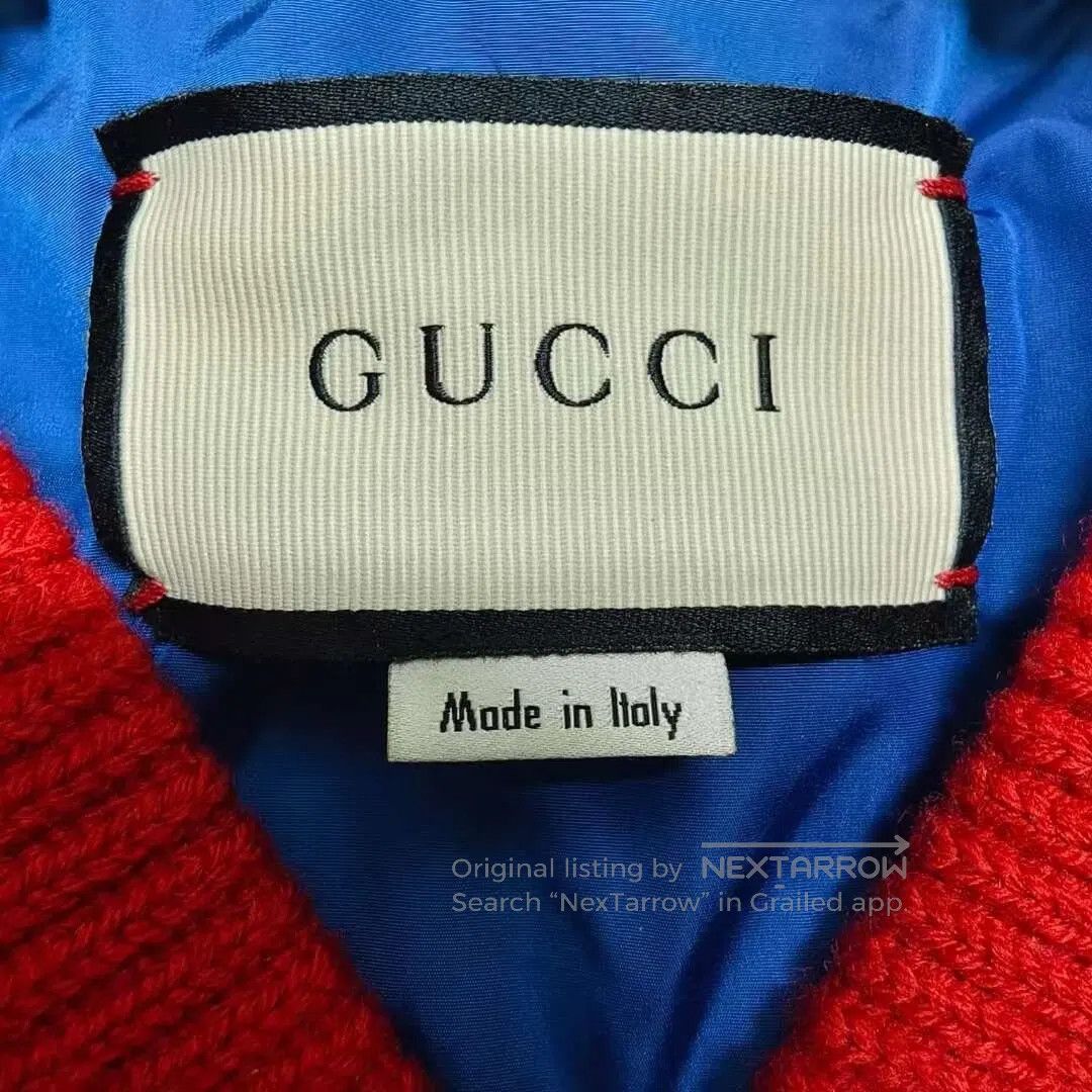 Gucci Guicci Black Letter Logo Patch Lambskin Leather Jacket| Size US M / EU 48-50 / 2 - 4 Thumbnail