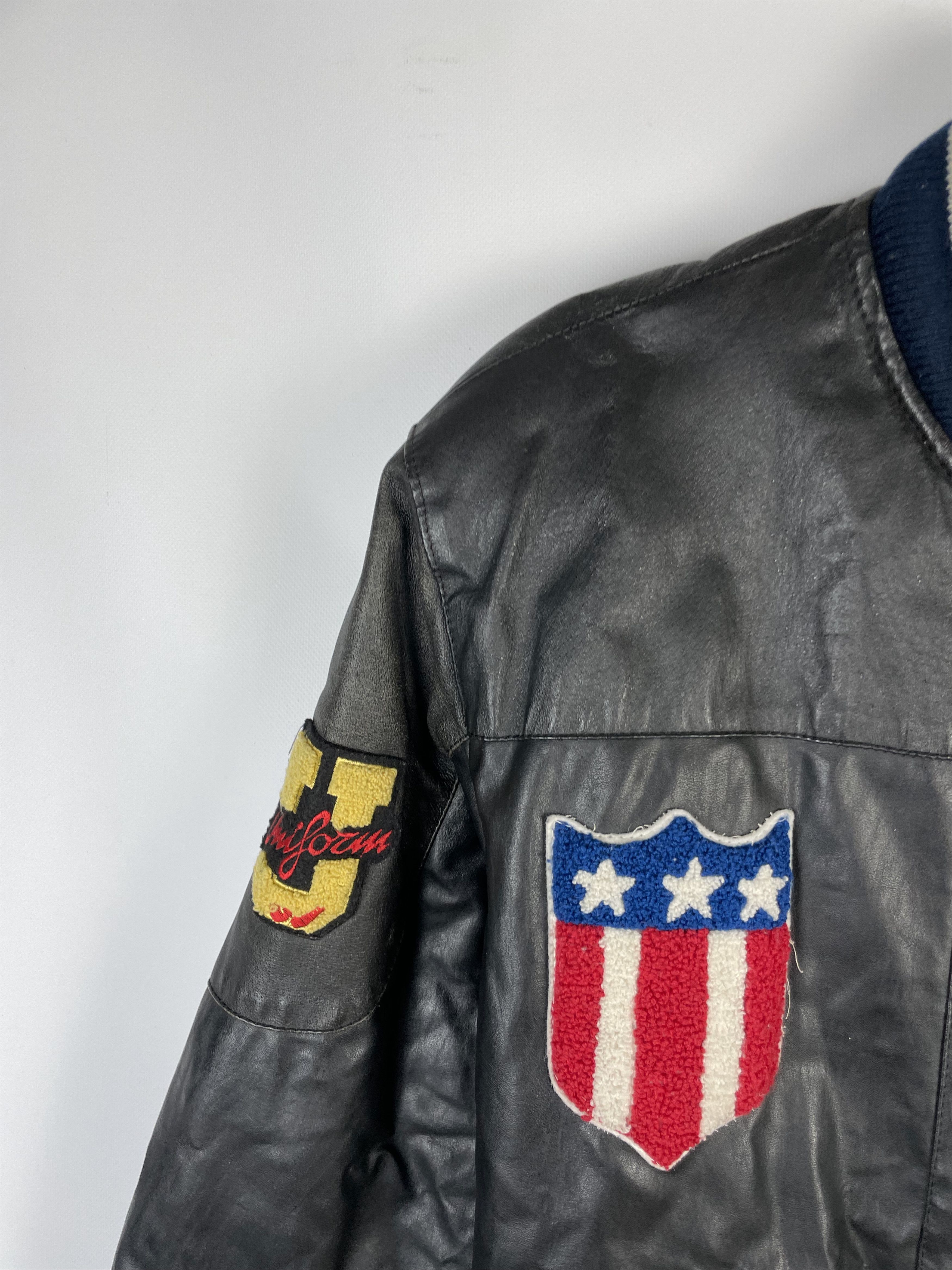 Other RARE!!! Vintage USA Air Force Army US style Leather Jacket Size US M / EU 48-50 / 2 - 5 Thumbnail