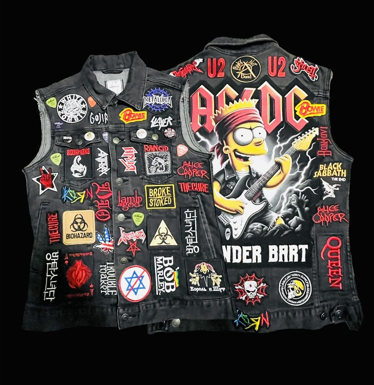 Band Tees × Other The Simpsons x ACDC Punk Rock Jacket Size US S / EU 44-46 / 1 - 1 Thumbnail