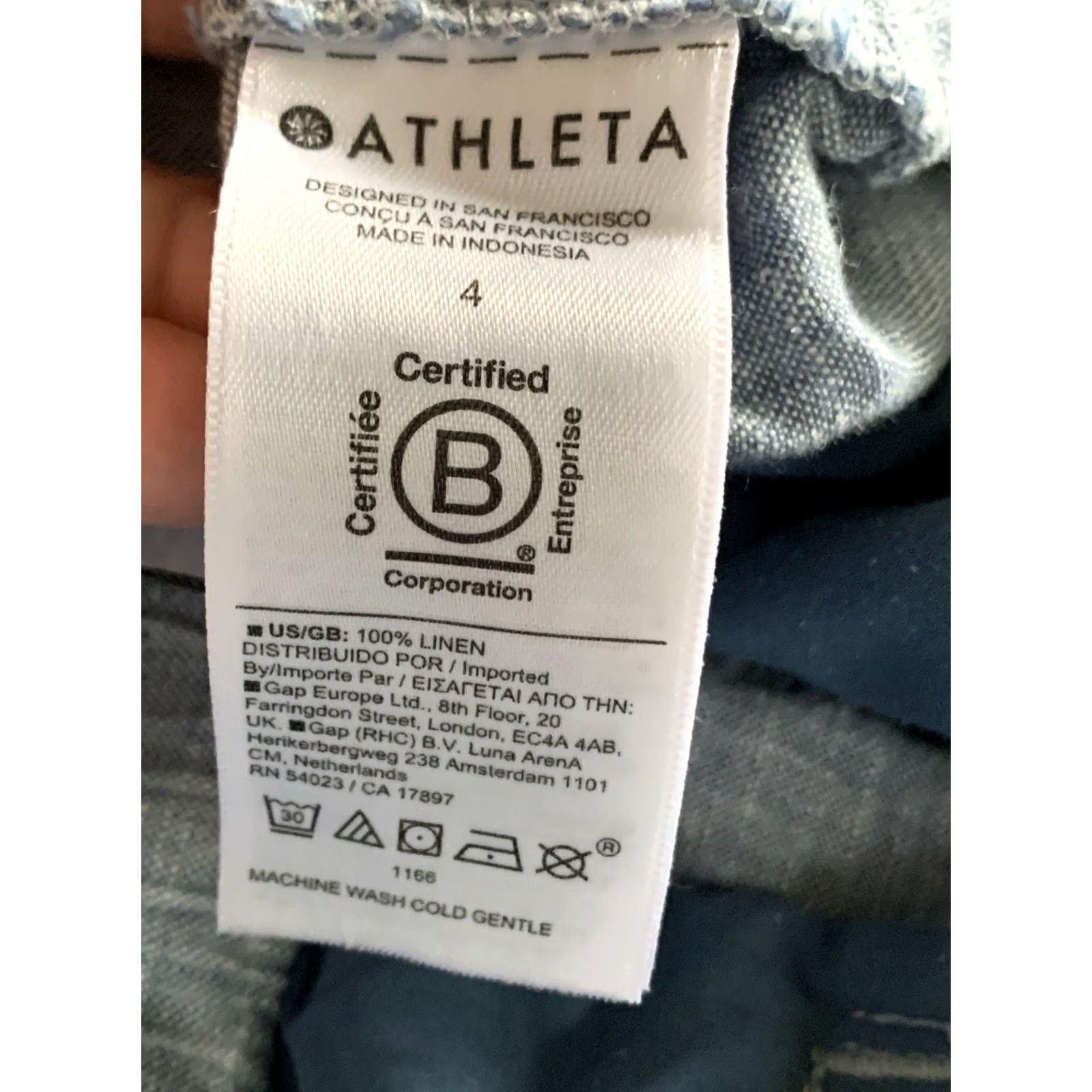 Athleta Athleta Retreat Jogger Pants Womens Size 4 Chambray Blue Pockets Linen Casual Travel Knit Size 27" / US 4 / IT 40 - 4 Thumbnail