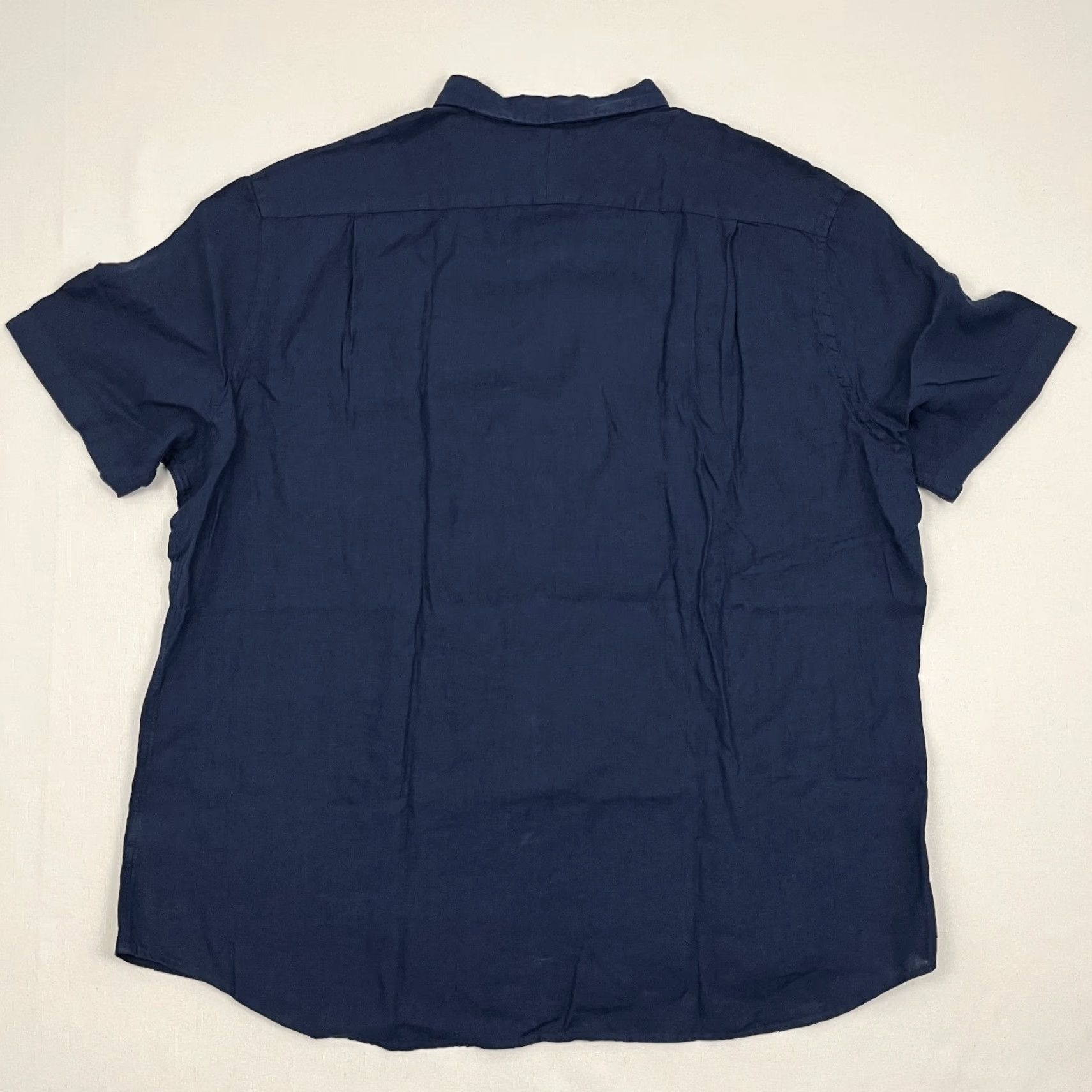 Charles Tyrwhitt Charles Tyrwhitt Shirt Mens 3XL XXXL Classic Fit Navy Blue 100% Linen Button Up Shirt Size US XXL / EU 58 / 5 - 7 Thumbnail