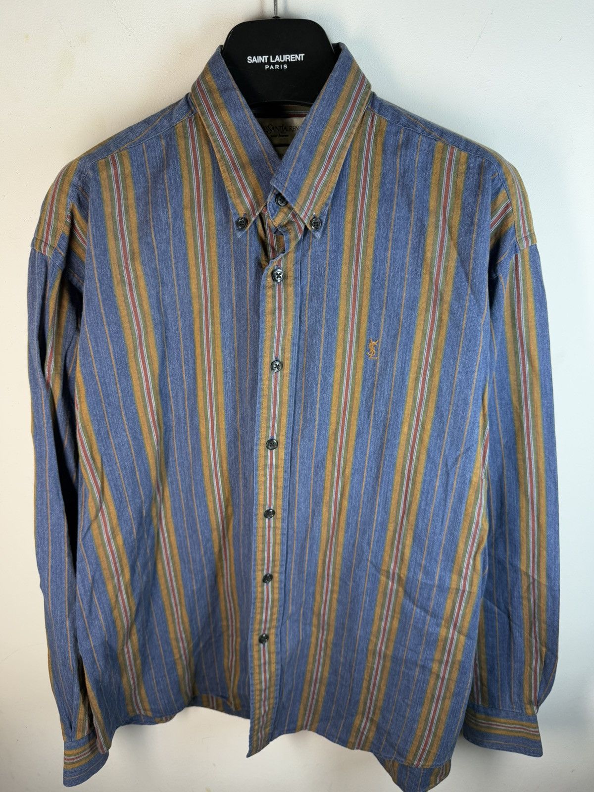 Yves Saint Laurent YSL Shirt Cotton Logo Soft Size US L / EU 52-54 / 3 - 3 Thumbnail