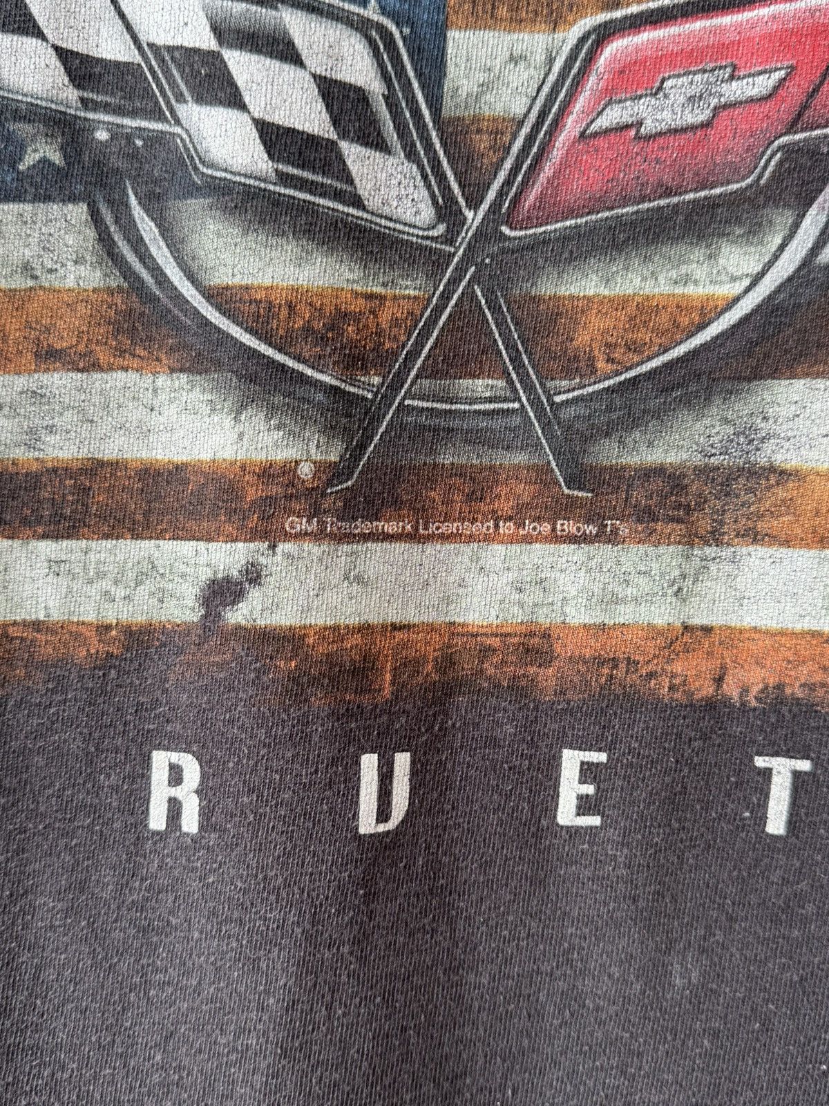 Chevrolet Vintage Y2K Faded Corvette Born In The USA Graphic T-shirt Size US L / EU 52-54 / 3 - 4 Thumbnail