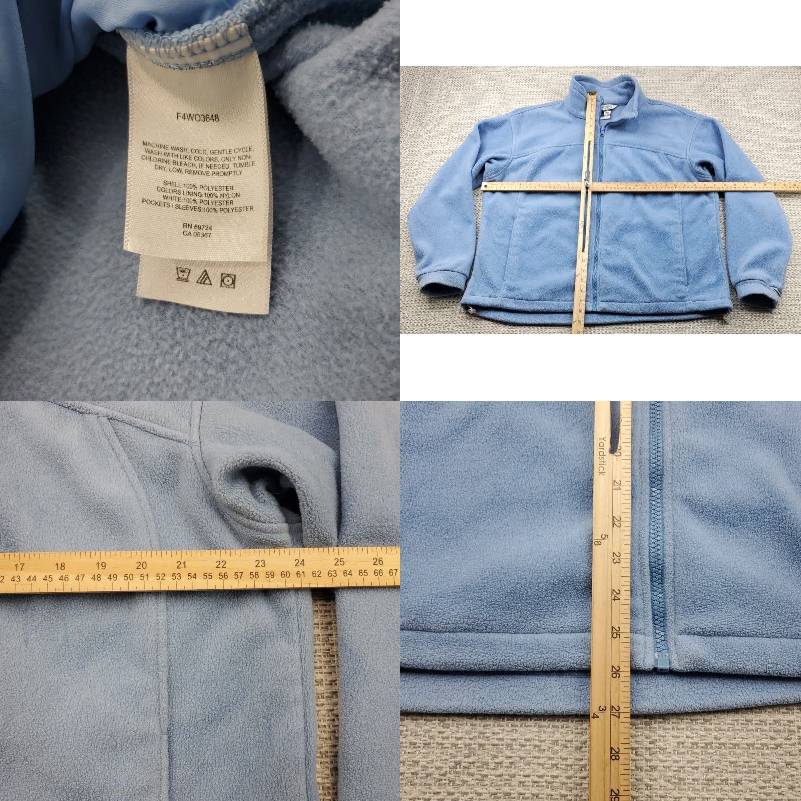 Vintage Columbia Core Jacket Womens 1X Plus Fleece Full Zip Long Sleeve Light Blue Size XL / US 12-14 / IT 48-50 - 8 Thumbnail