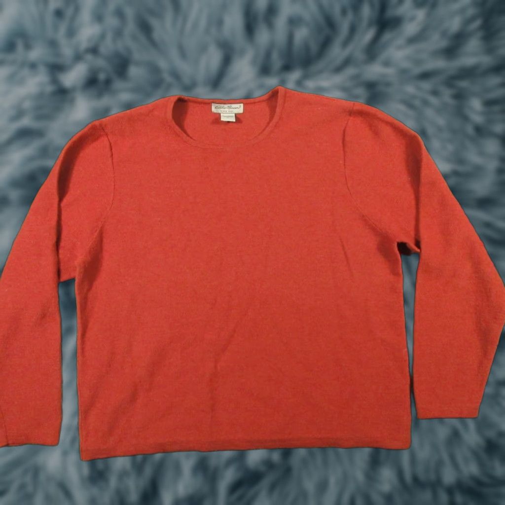 Eddie Bauer Eddie Bauer Merino Wool Sweater Womens Large Clay Red Crew Neck Pullover Size L / US 10 / IT 46 - 1 Thumbnail