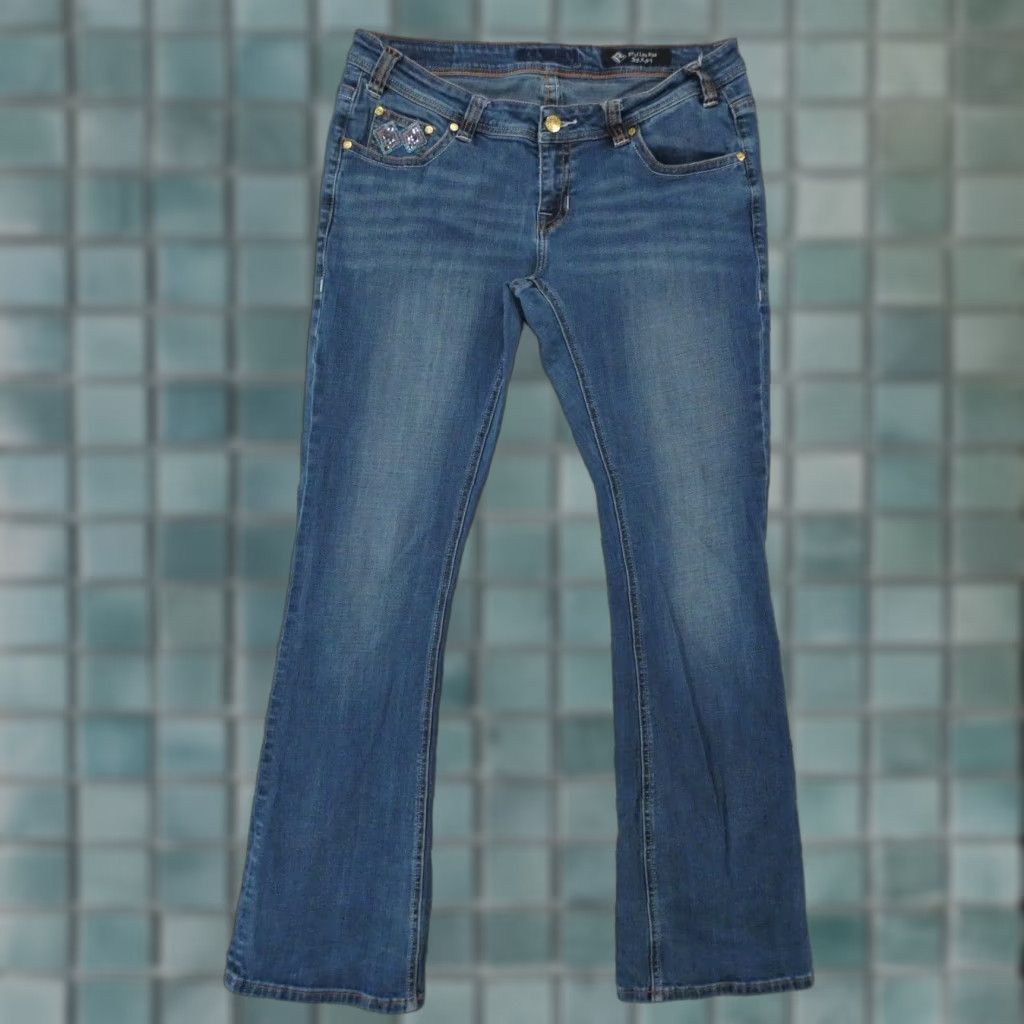 VINTAGE Rock Roll Cowgirl Jeans Women's Low Rise Bootcut Denim