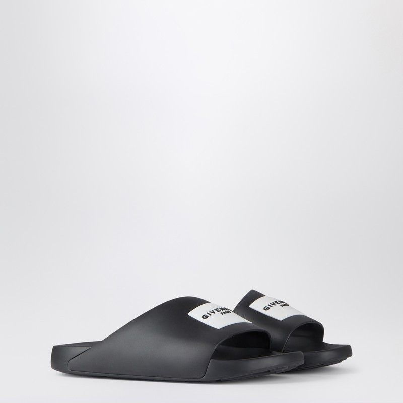 Givenchy Givenchy Black Rubber Label Slide Flat Mules Size US 7 / EU 40 - 1 Thumbnail