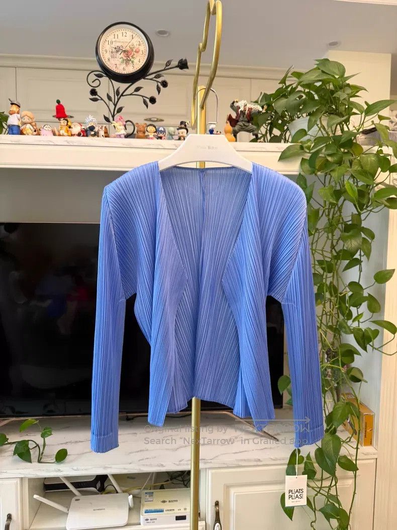 Issey Miyake Issey Miyake Cardigan Jacket Light Blue Size L / US 10 / IT 46 - 1 Thumbnail
