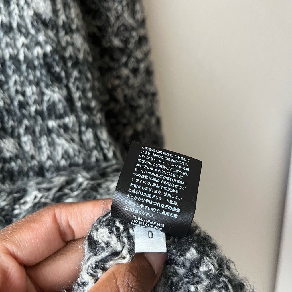 KMRii Black Knit Long Sleeve Button Front Midi Cardigan Swea