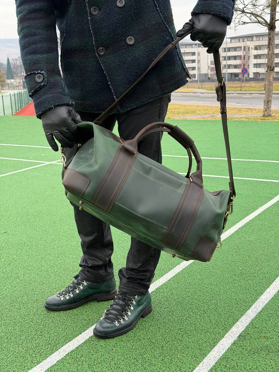 Handmade Genuine vintage leather travel bag. Duffel Bag. Weekender Size ONE SIZE - 4 Thumbnail