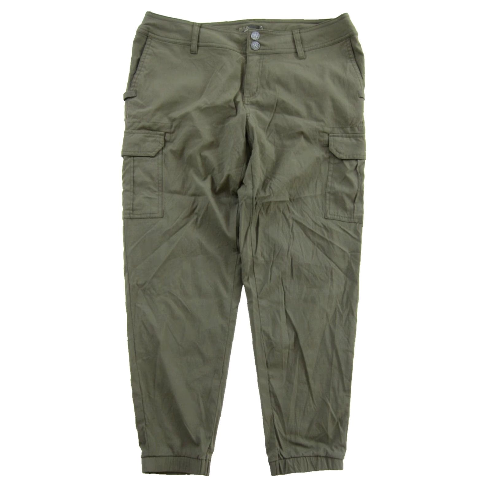 Prana prAna Army Green Nylon Stretch Hike Travel Pocket Cargo Jogger Pant Women 8 Size 30" / US 8 / IT 44 - 2 Thumbnail