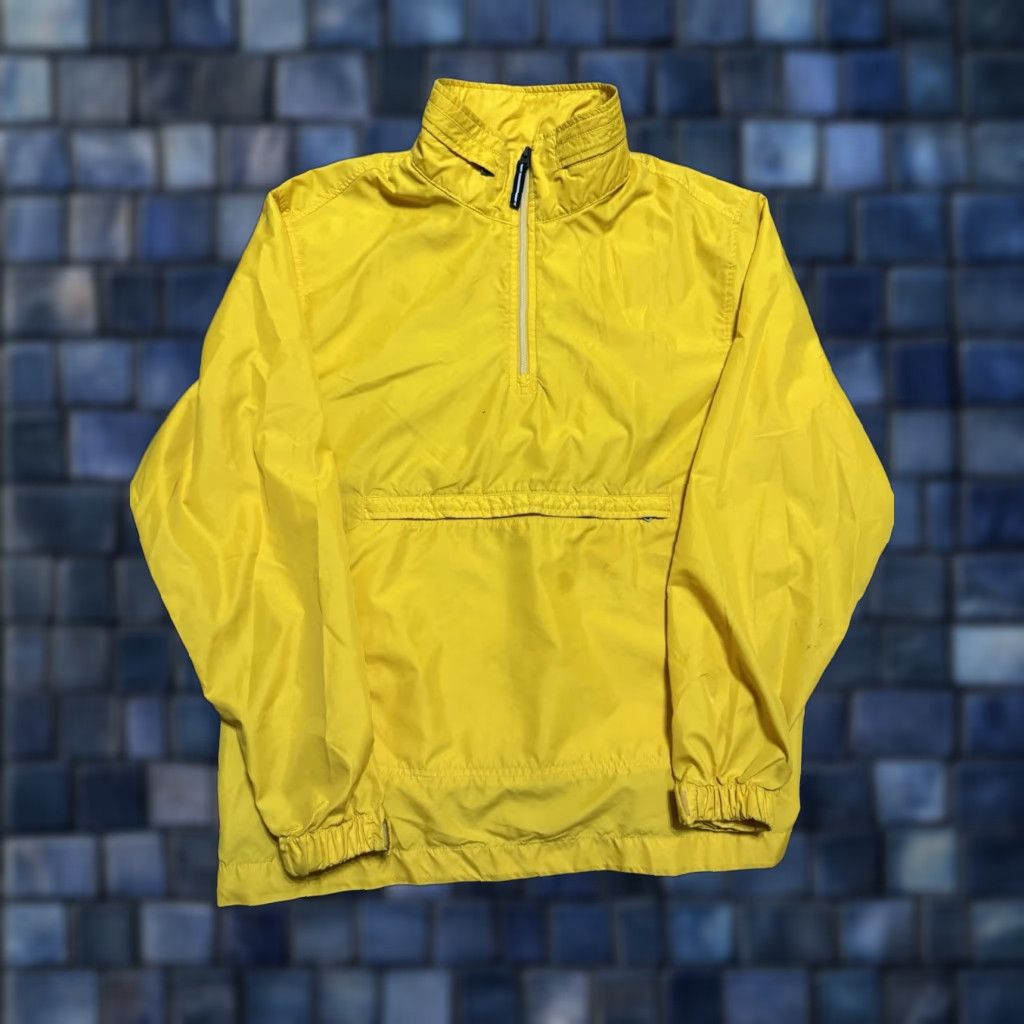 Nike VINTAGE Nike Rain Coat Jacket Kangaroo Pocket Yellow Mens Medium Y2K Silver Tag Blank Rain Jacket Mens Size US M / EU 48-50 / 2 - 1 Thumbnail