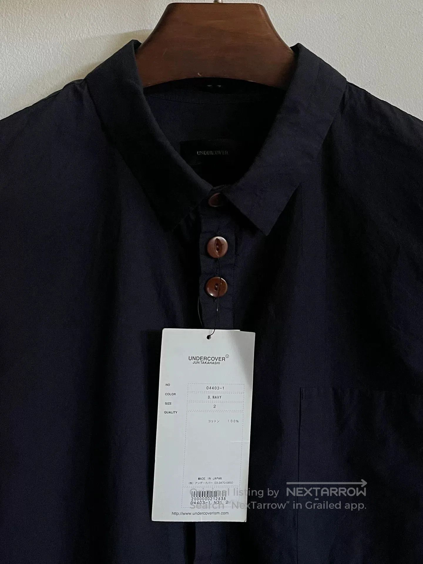 Undercover navy henley collar shirt from Undercover. Size US M / EU 48-50 / 2 - 4 Thumbnail