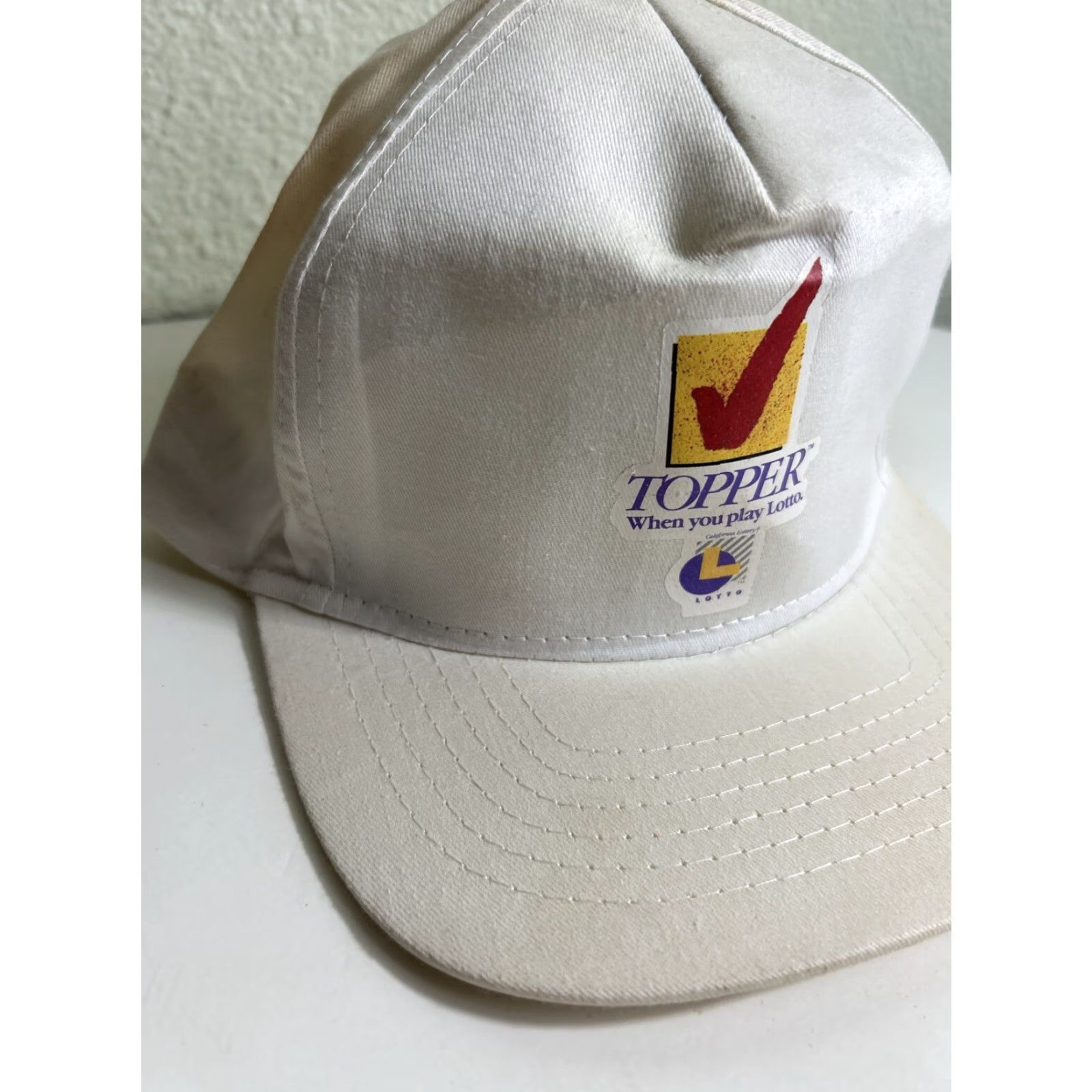 Vintage VINTAGE California Lottery SnapBack Hat White “topper When You Play Lotto” Sportcap Men Adjustable White Hat Mens Size ONE SIZE - 2 Thumbnail