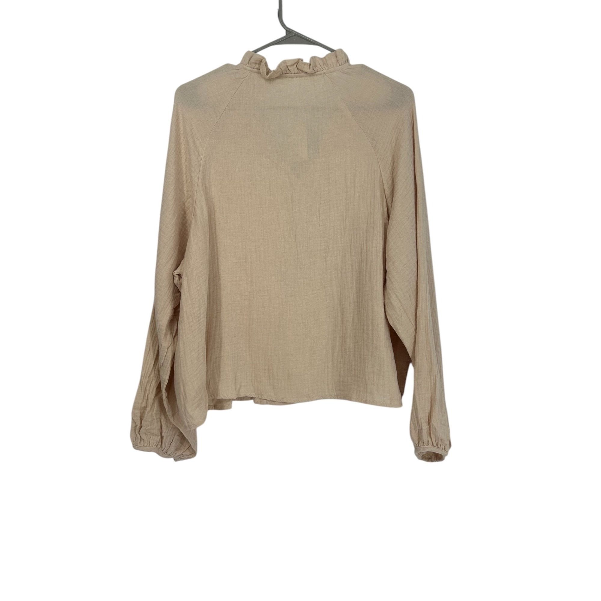 Other Cupshe Top - Beige Cotton Gauze Ruffle Boho - NWT - Large Size L / US 10 / IT 46 - 4 Thumbnail