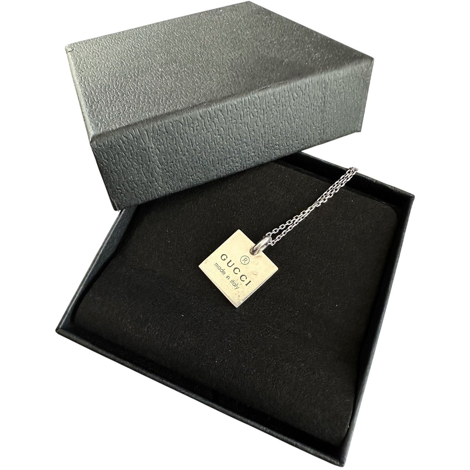 Gucci Gucci Logo Square Pendant on 19" Chain Size ONE SIZE - 10 Thumbnail
