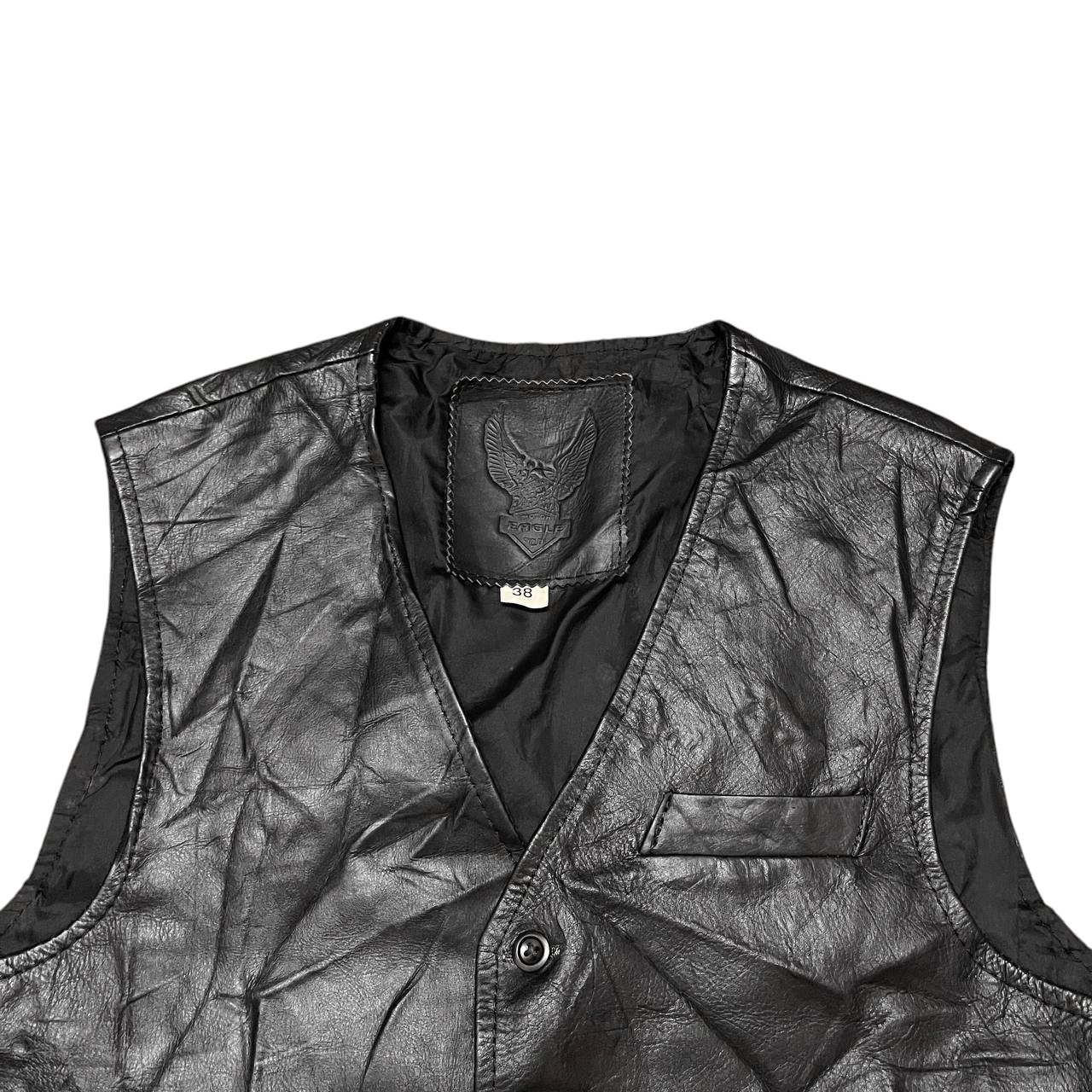 Leather Vintage Eagle Motorcycle Leather Vest Size US M / EU 48-50 / 2 - 2 Thumbnail