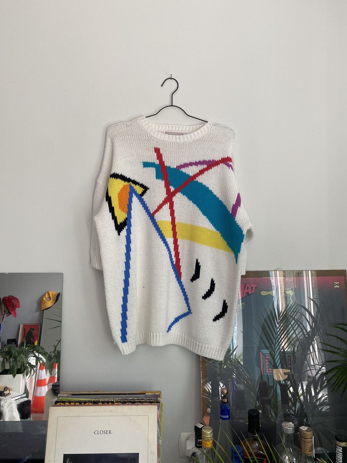 Vintage One of a kind wool sweater with geometric print Size US M / EU 48-50 / 2 - 1 Thumbnail