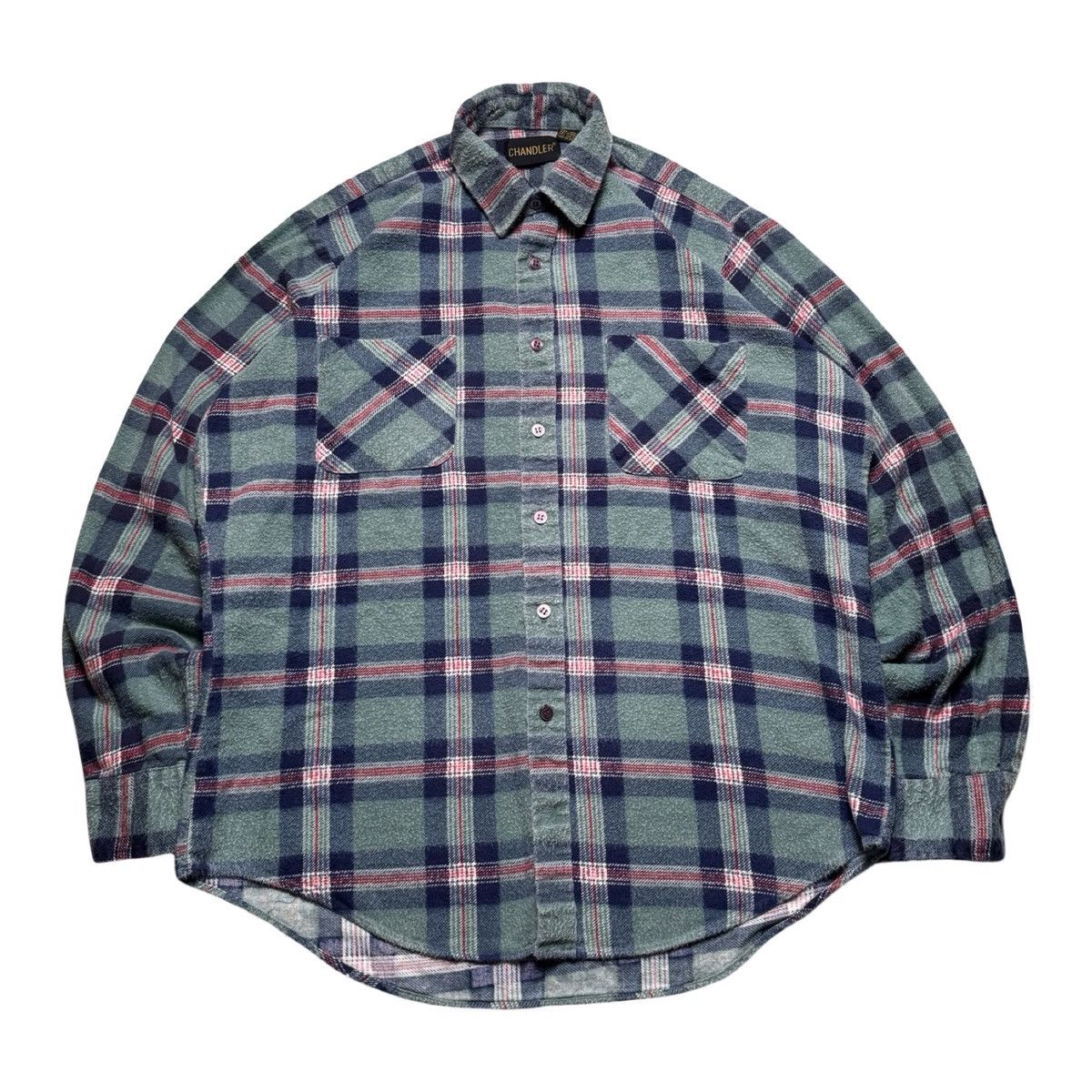 Other Vintage Distressed 70 80s Chandler Blue Plaid Flannel Shirt Size US M / EU 48-50 / 2 - 1 Thumbnail