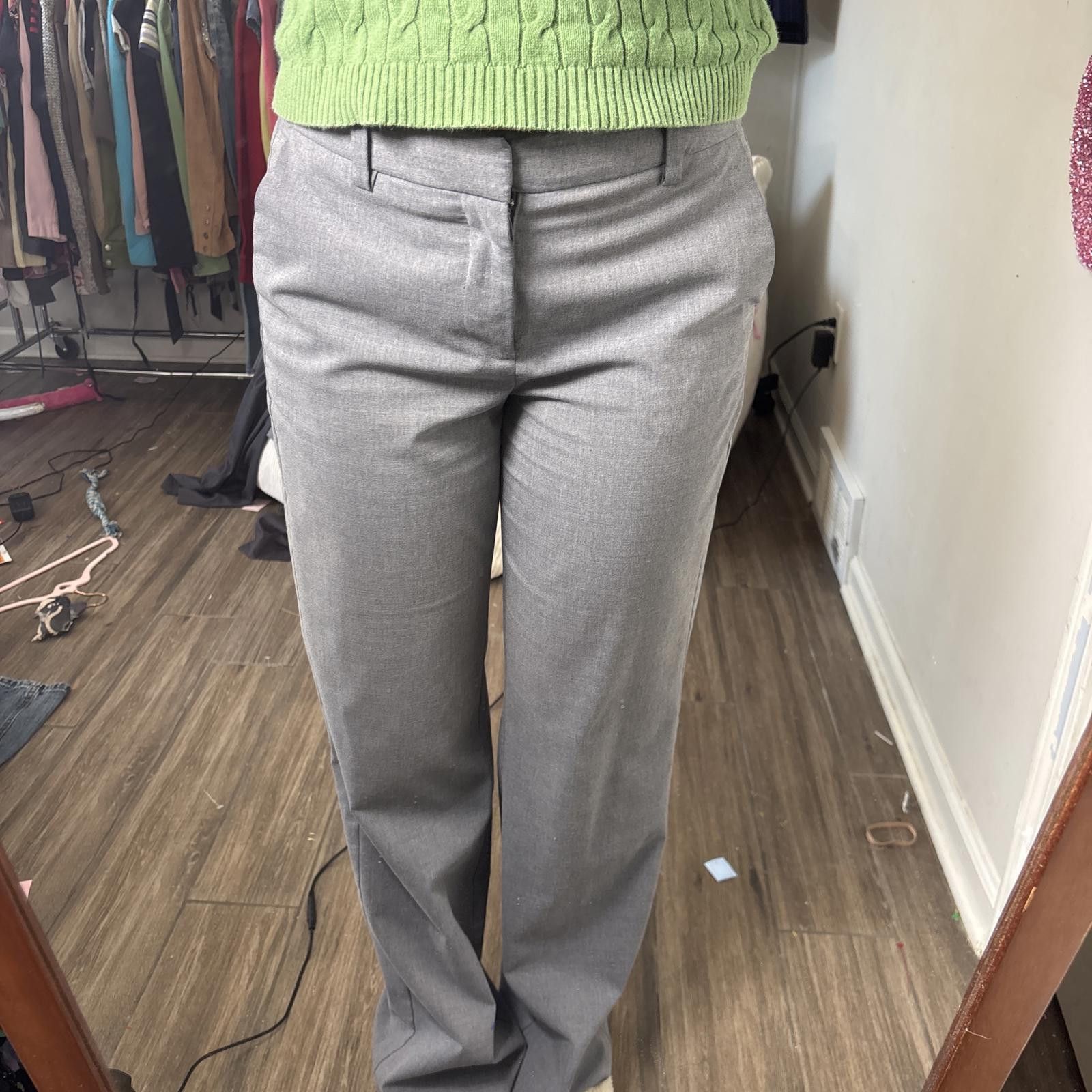 Merona y2k office siren gray flattering trousers Size 26" / US 2 / IT 38 - 2 Thumbnail