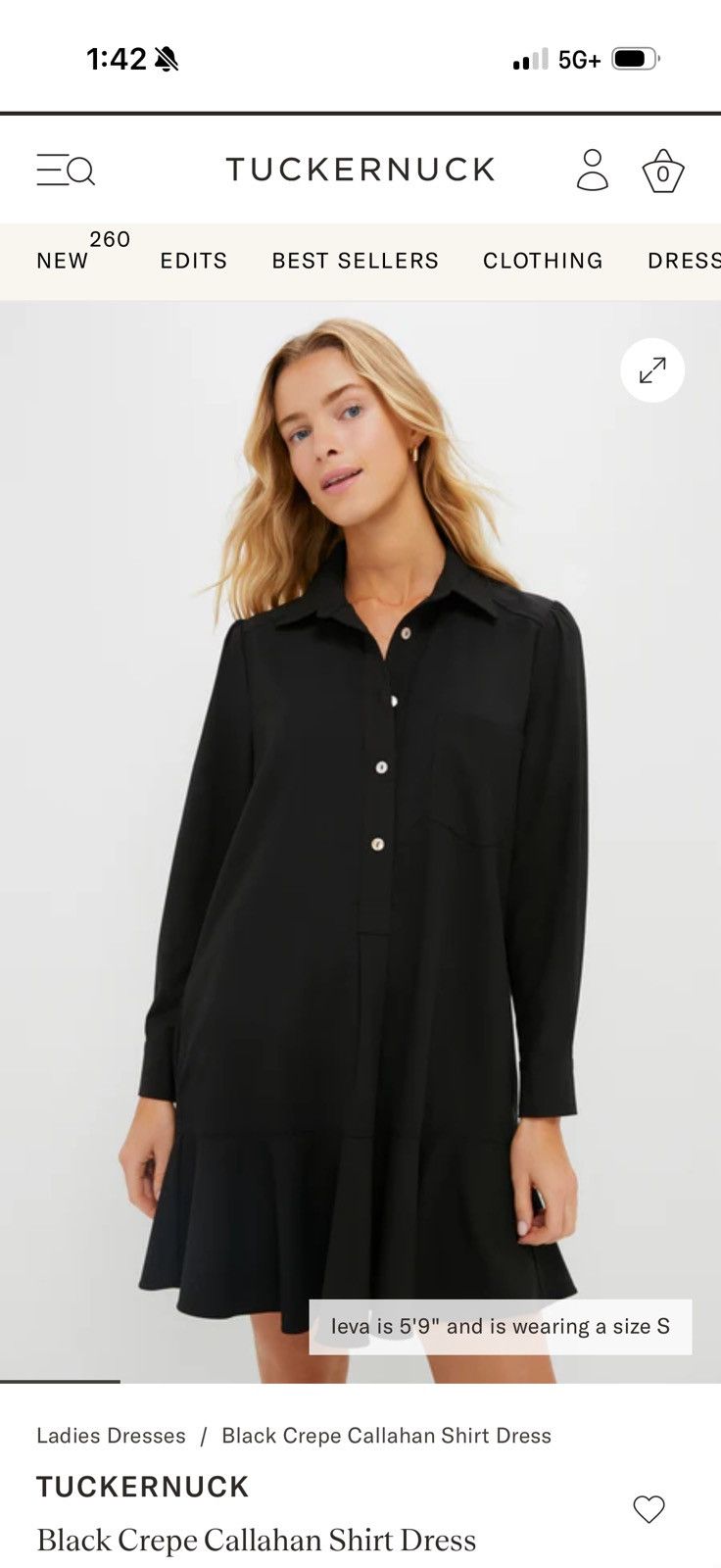 Other Tuckernuck Black Callahan Long Sleeve Crepe Shirt Dress Size S / US 4 / IT 40 - 2 Thumbnail