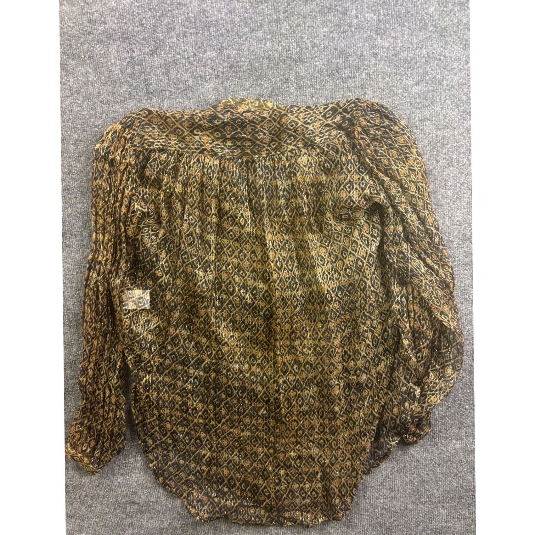 Mes Demoiselles Mes Demoiselles Romuald Shirt Womens 34 Gold Black Lurex Animal Print Button-Up Casual Bohemian 90s (no) Size XXS / US 00 / IT 34 - 7 Thumbnail
