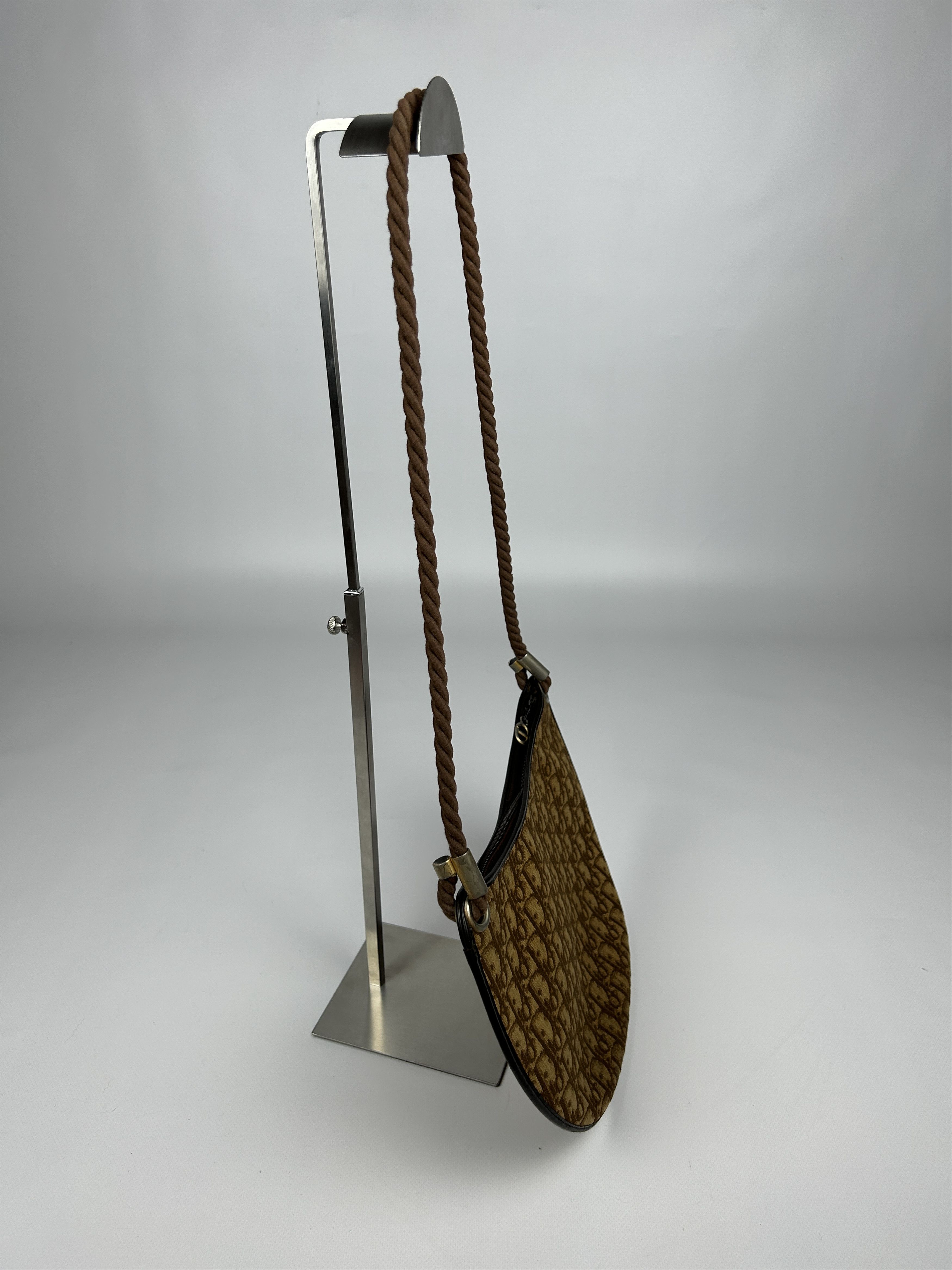 Dior Vintage 80s Dior trotter oblique monogram rope shoulder bag Size ONE SIZE - 5 Thumbnail