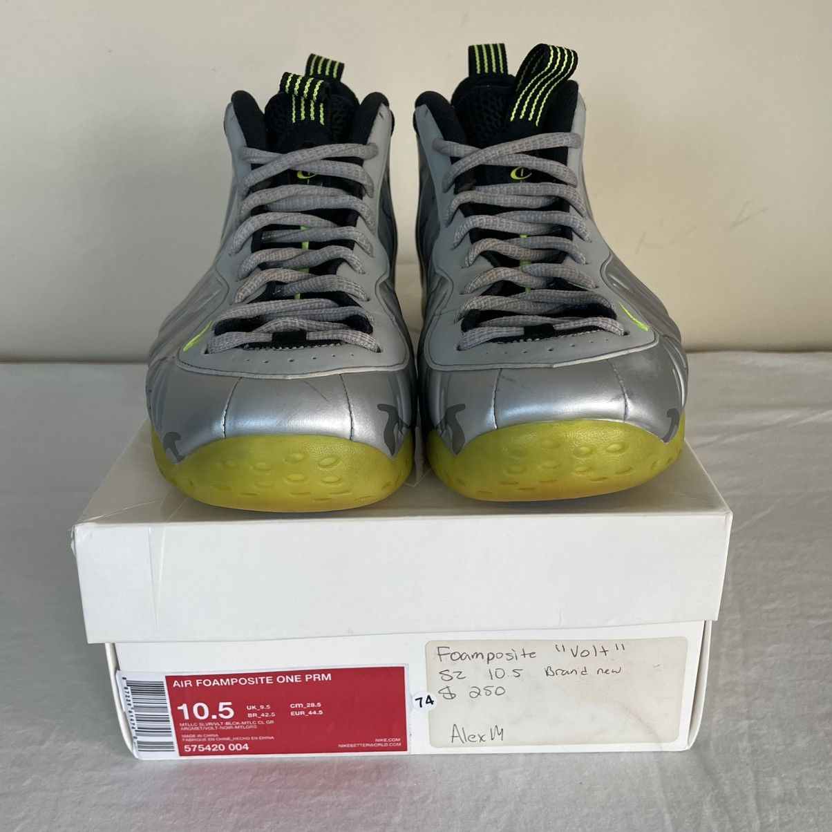 Nike Nike Foamposite One Silver Volt Camo Size 10.5 575420–004 Size US 10.5 / EU 43-44 - 8 Thumbnail