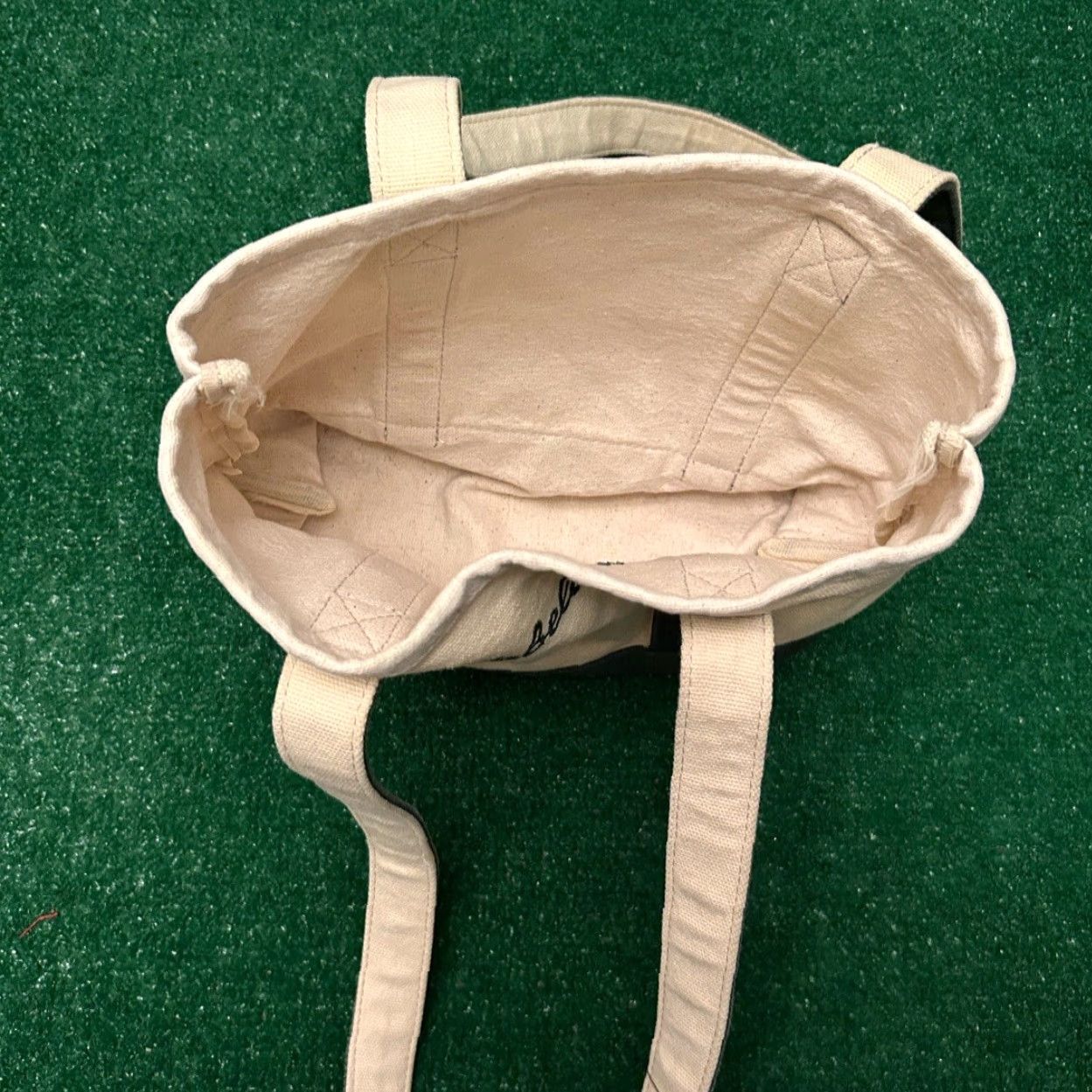 Vintage VINTAGE Cabela’s Tote Bag Small Canvas Green Lined 1980s Unisex Adults Beige Rare Bean Style Tote Size ONE SIZE - 4 Thumbnail