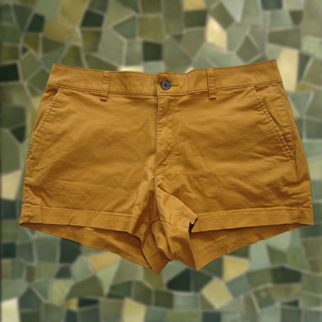 Gap Gap Mustard Yellow Orange Cotton Stretch Pocket Chino 3" Short Women 10 Size 32" / US 10 / IT 46 - 1 Thumbnail
