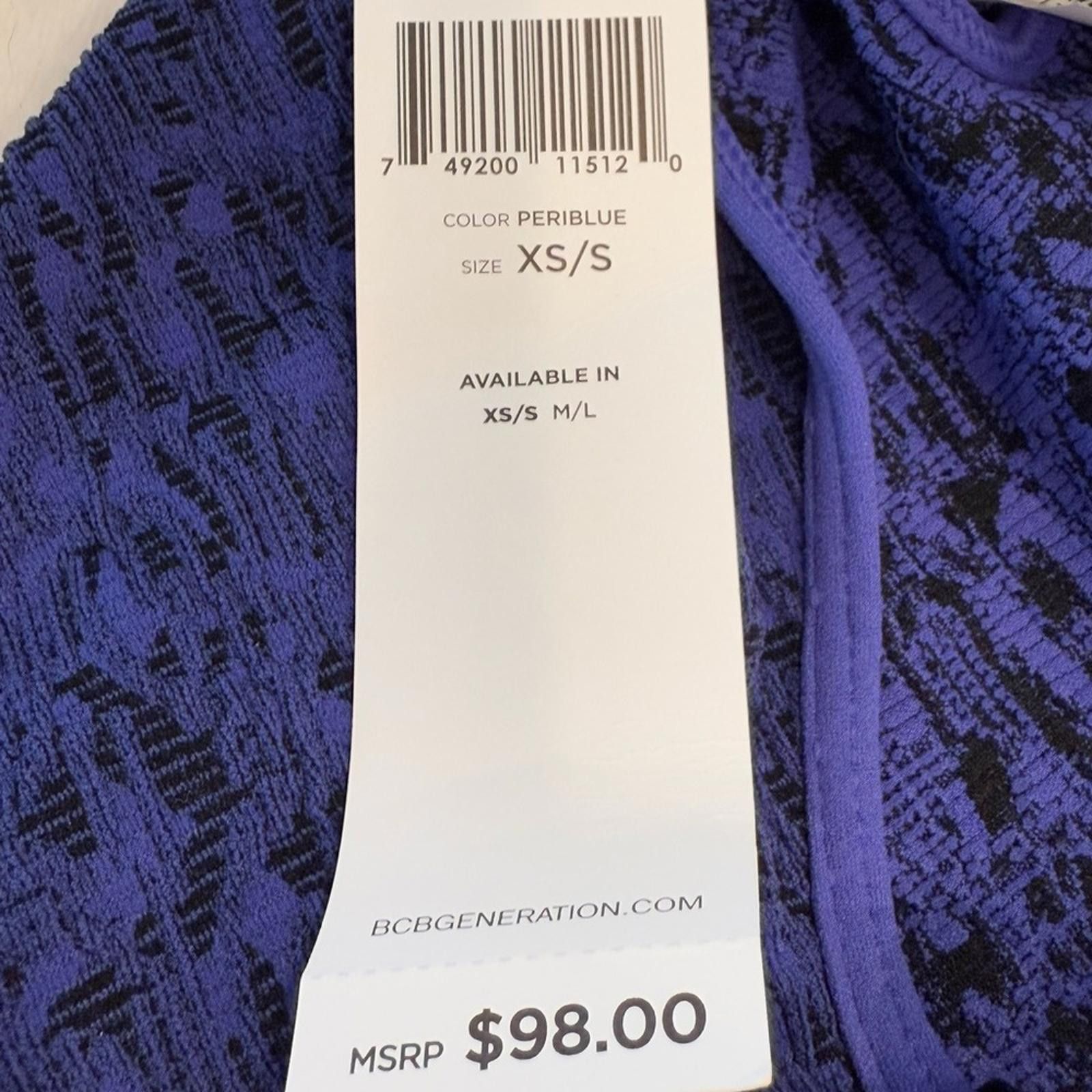 BCBGeneration BCBGeneration Blue body con cold shoulder mini Dress SZ XS Size XS / US 0-2 / IT 36-38 - 7 Thumbnail