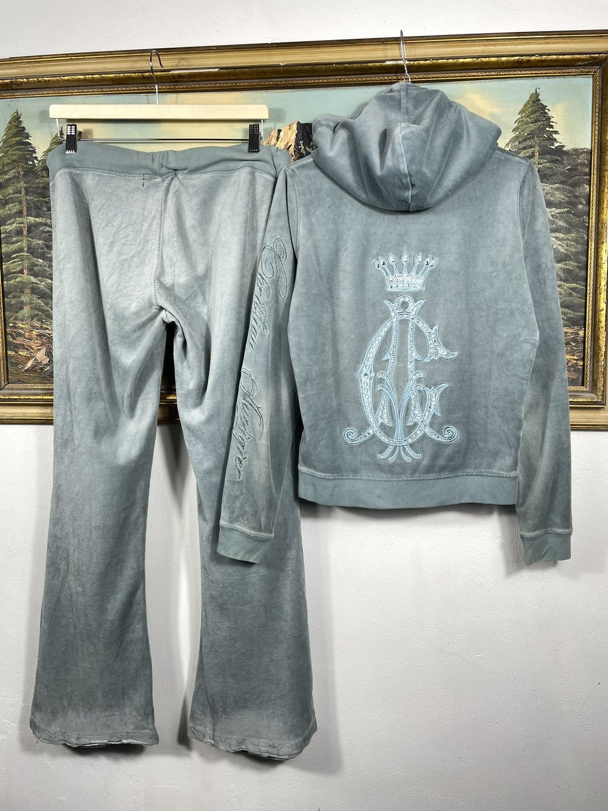 Retro 00s Christian Audigier Zip Up Hoodie Trousers Drip