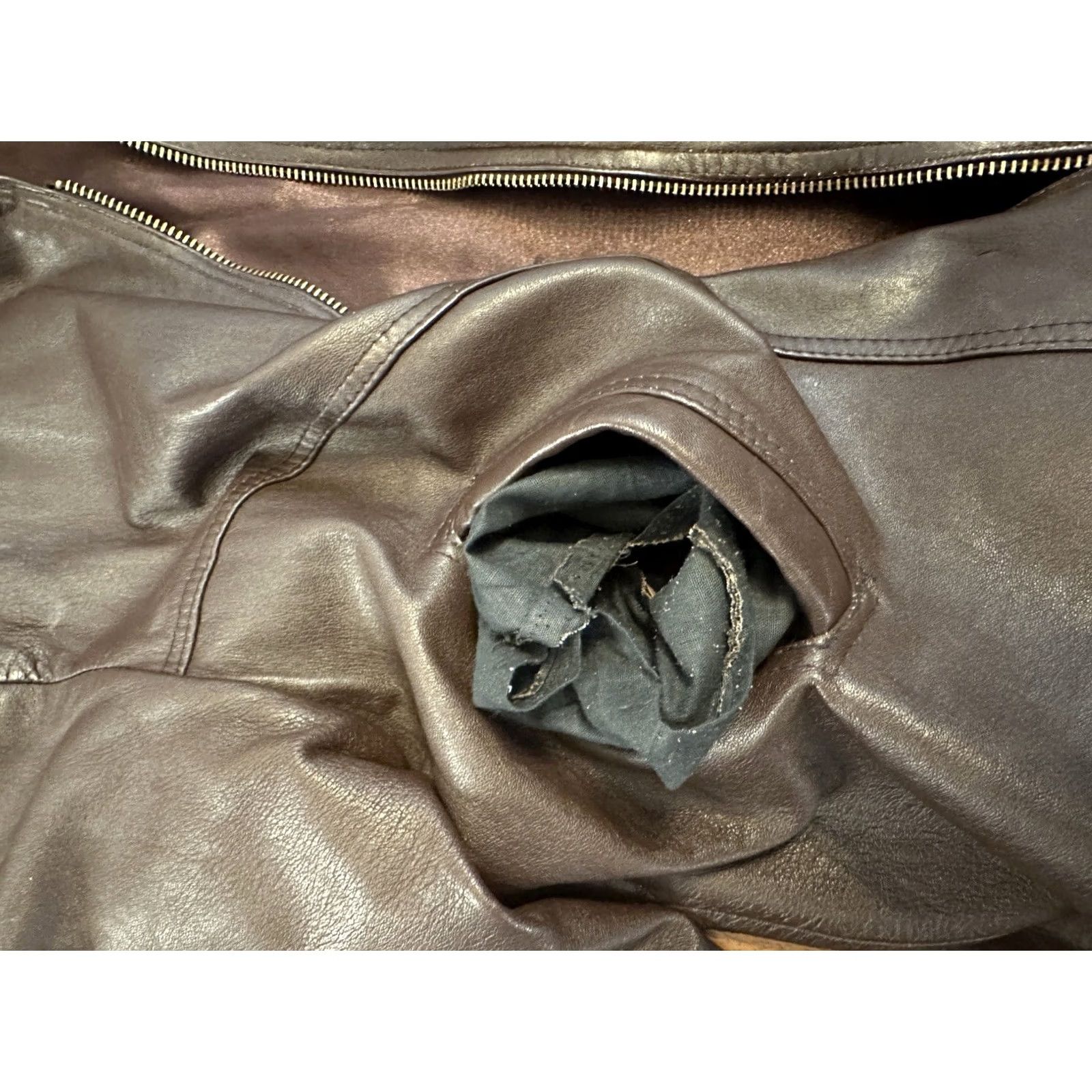 Vintage VINTAGE Unbranded 70s Leather Jacket L Brown Full Zip Motorcycle Classic Biker Mens Womens Size US L / EU 52-54 / 3 - 2 Thumbnail