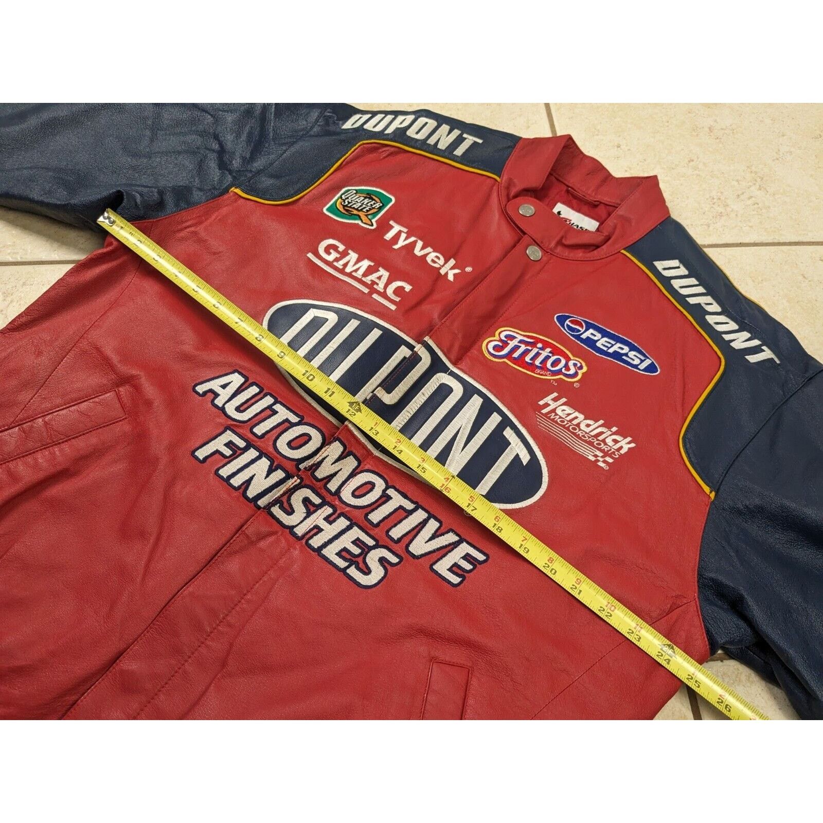 Chase Authentics Leather NASCAR Jacket Racing Dupont Winston Cup Jeff Gordon Size US XL / EU 56 / 4 - 11 Thumbnail