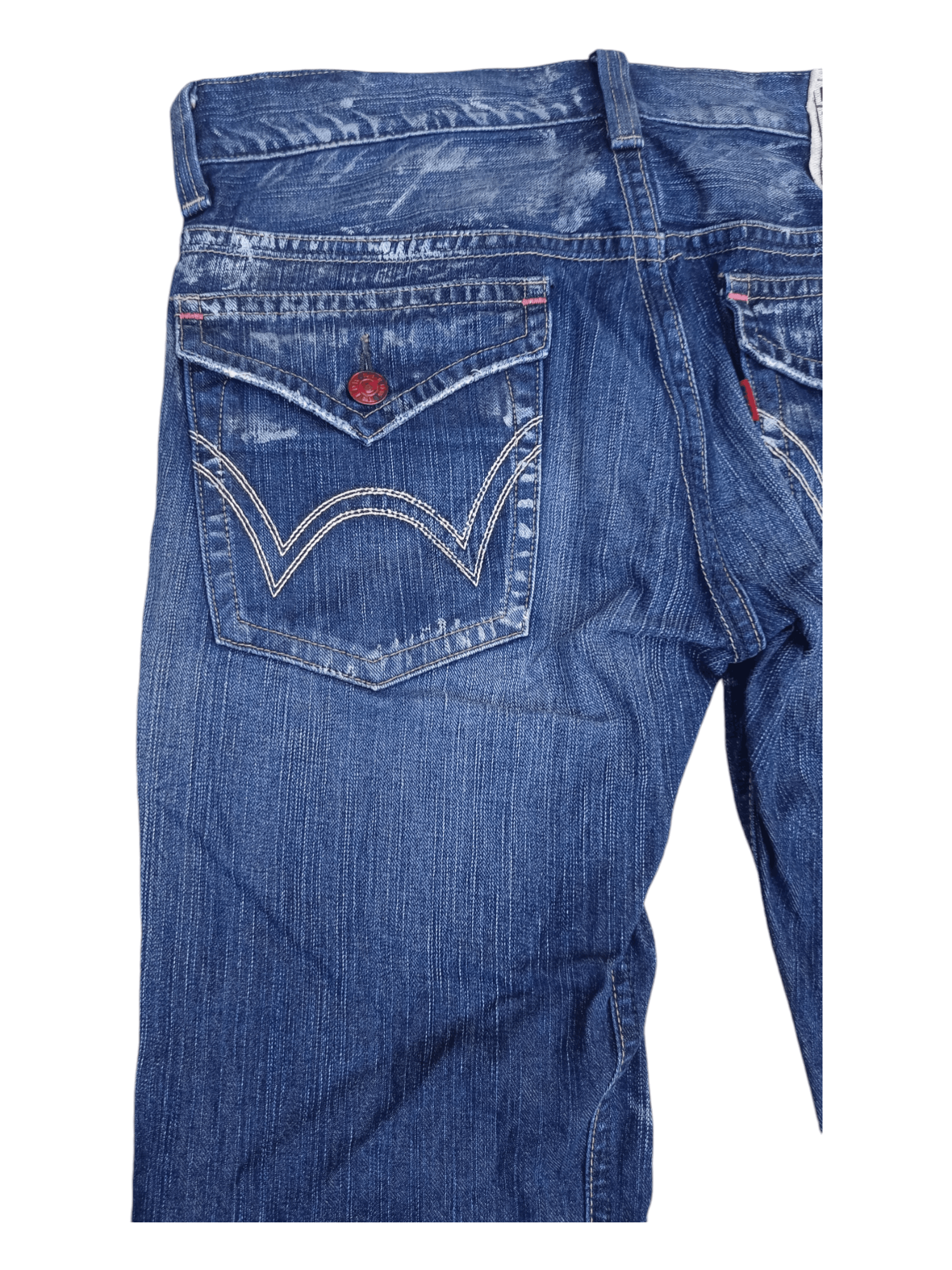 Edwin Edwin 503 Blue Trip Distressed Minimalist Flare Jeans Size US 34 / EU 50 - 12 Thumbnail