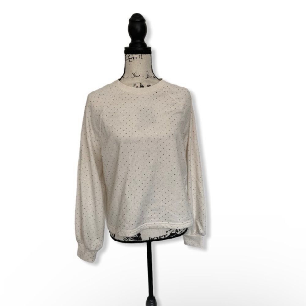 Banana Republic Banana Republic Women’s White Sweatshirt Size M Black Dot Pr Size M / US 6-8 / IT 42-44 - 1 Thumbnail