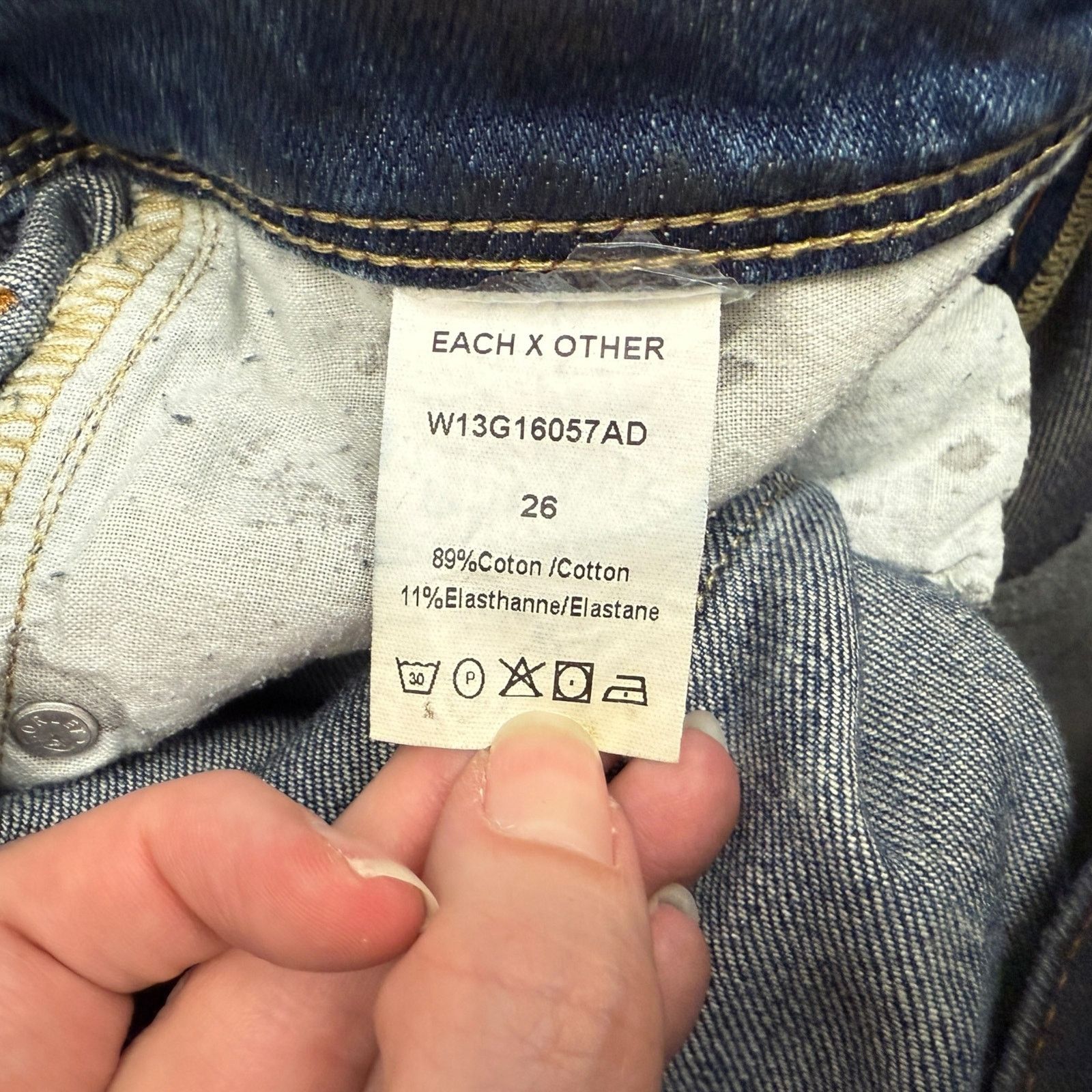 EACH x OTHER Each x Other Paris Two Color Denim Waxed Front Skinny Jeans Size 26" / US 2 / IT 38 - 4 Thumbnail