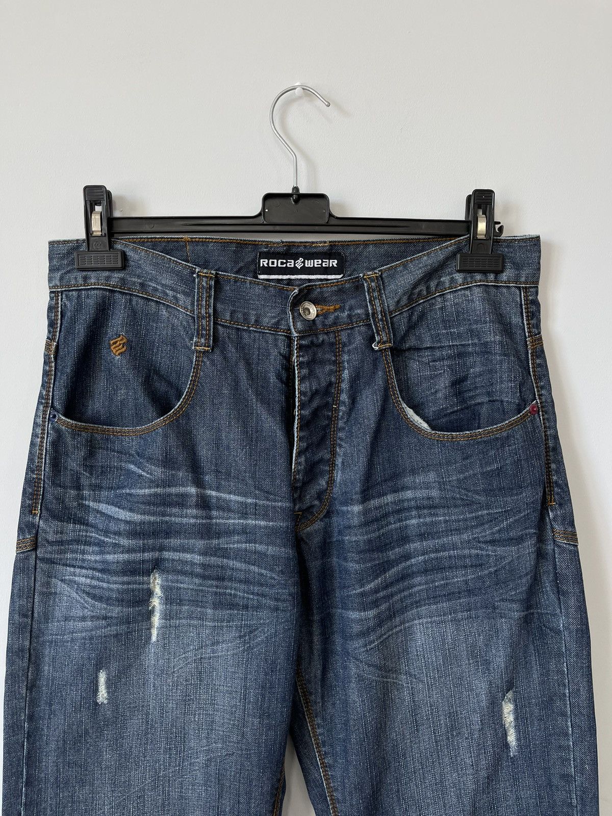 Rocawear Y2k Rocawear Crazy Vtg 90s Faded Embroidere Rap Skate Jeans Size US 32 / EU 48 - 7 Thumbnail