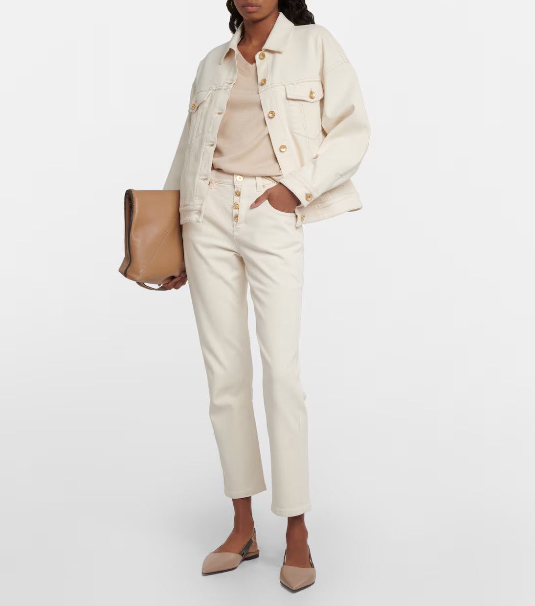 Brunello Cucinelli o1y0825 Short Sleeves Sweater in Beige Size L / US 10 / IT 46 - 5 Thumbnail