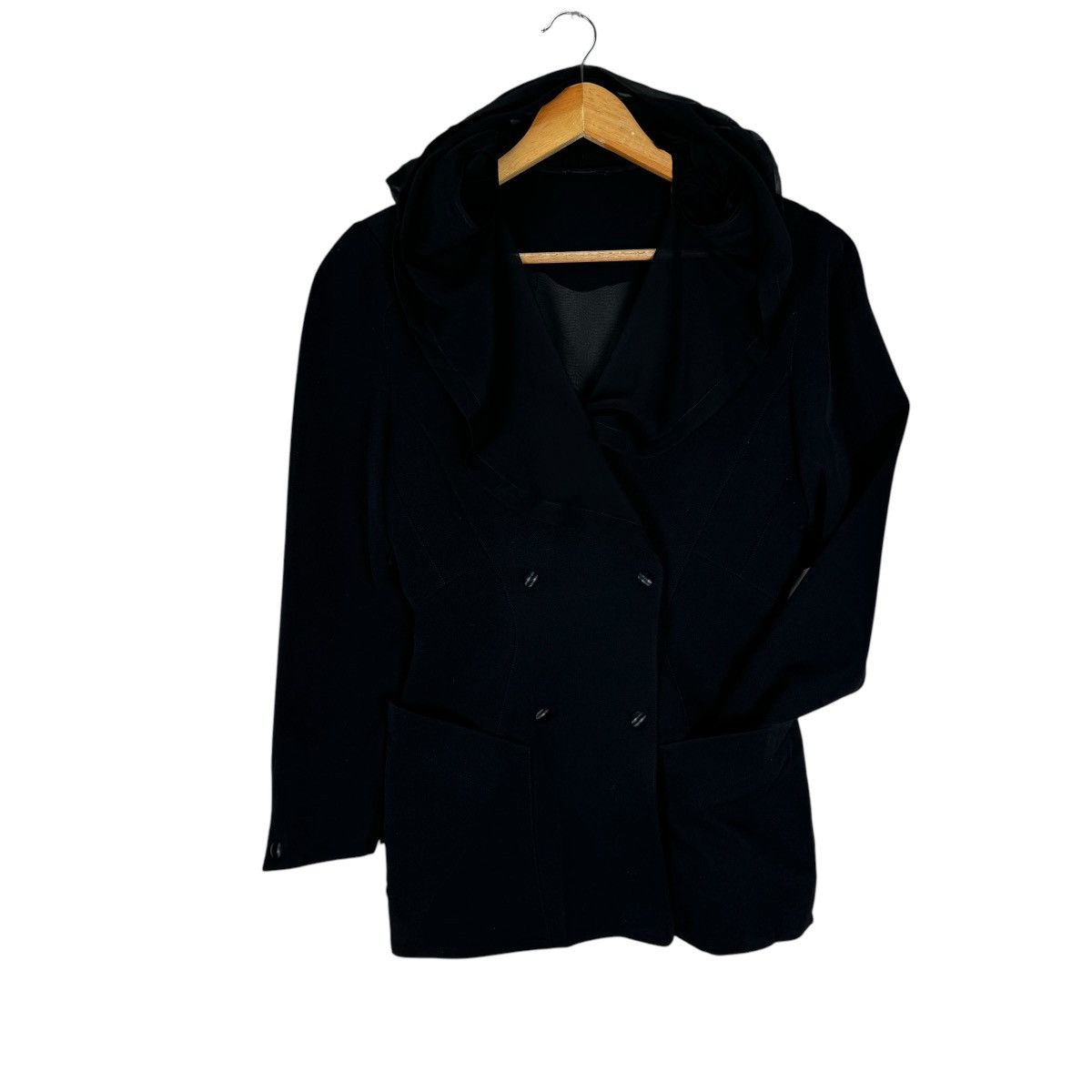 Thierry Mugler 🌟THIERRY MUGLER HOODIE DOUBLE BREASTED WOOL JACKET Size M / US 6-8 / IT 42-44 - 7 Thumbnail